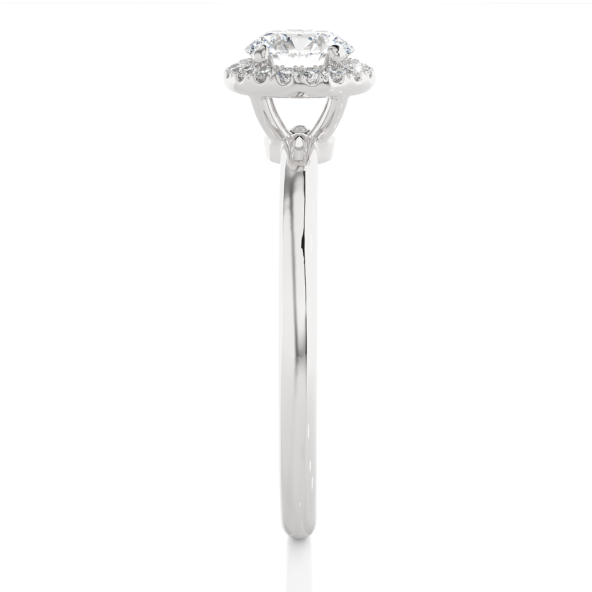 Classic Round Lab Grown Diamond Halo Engagement Ring