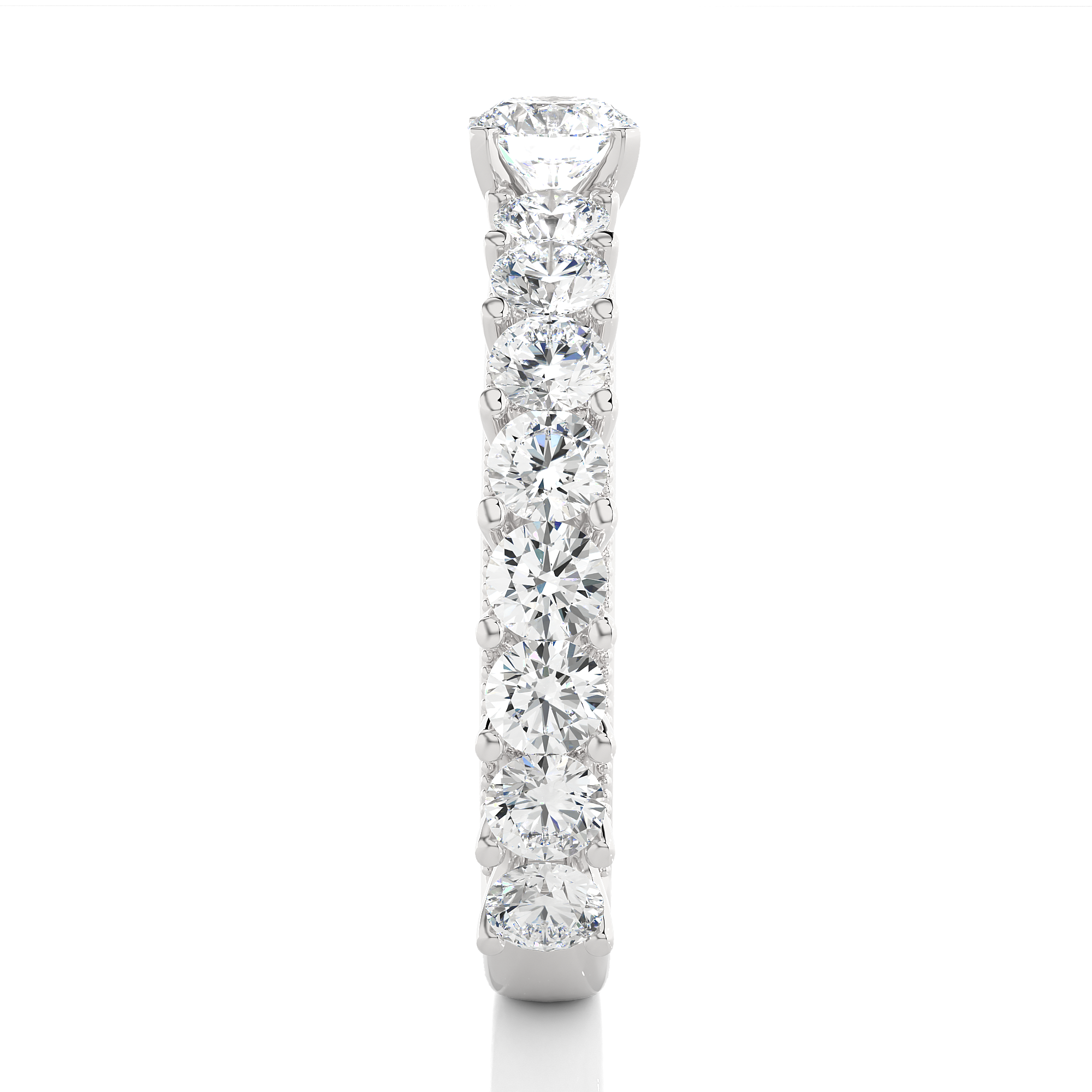 Round Cut Lab Grown Diamond Half Eternity Band