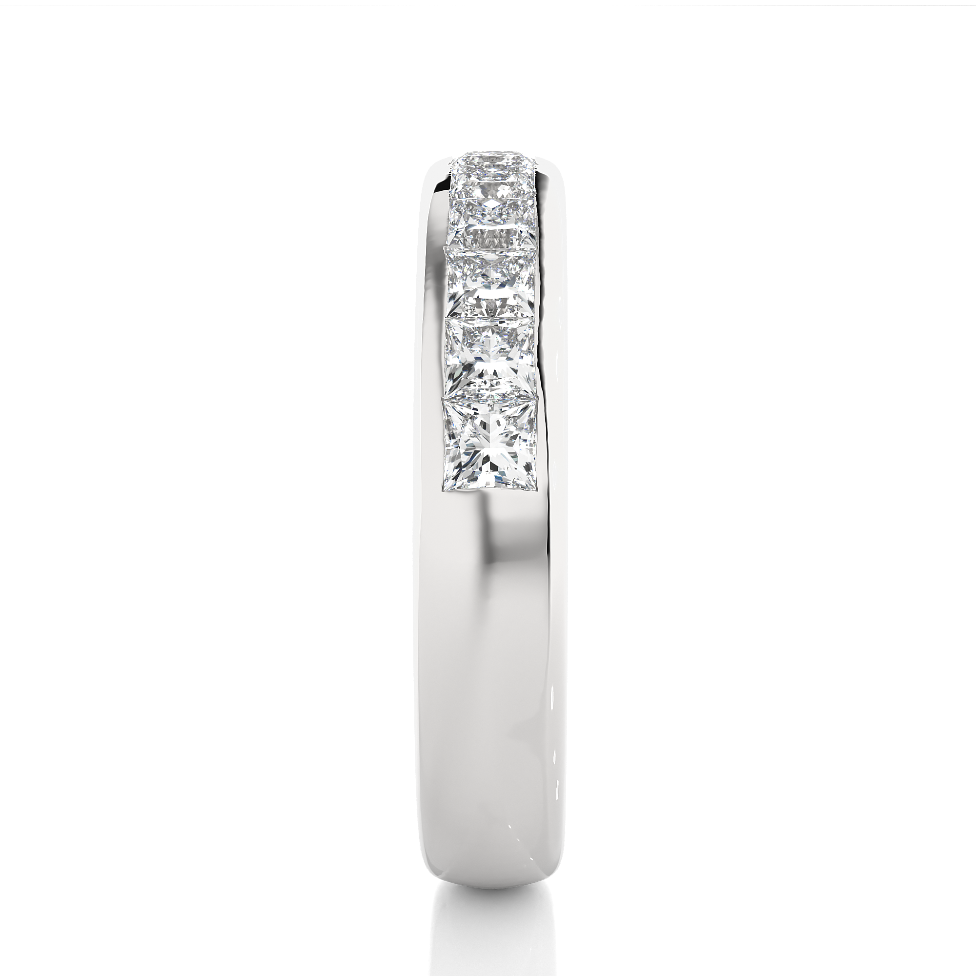 Princess Cut Lab Grown Diamond Channel Set Eternity Band