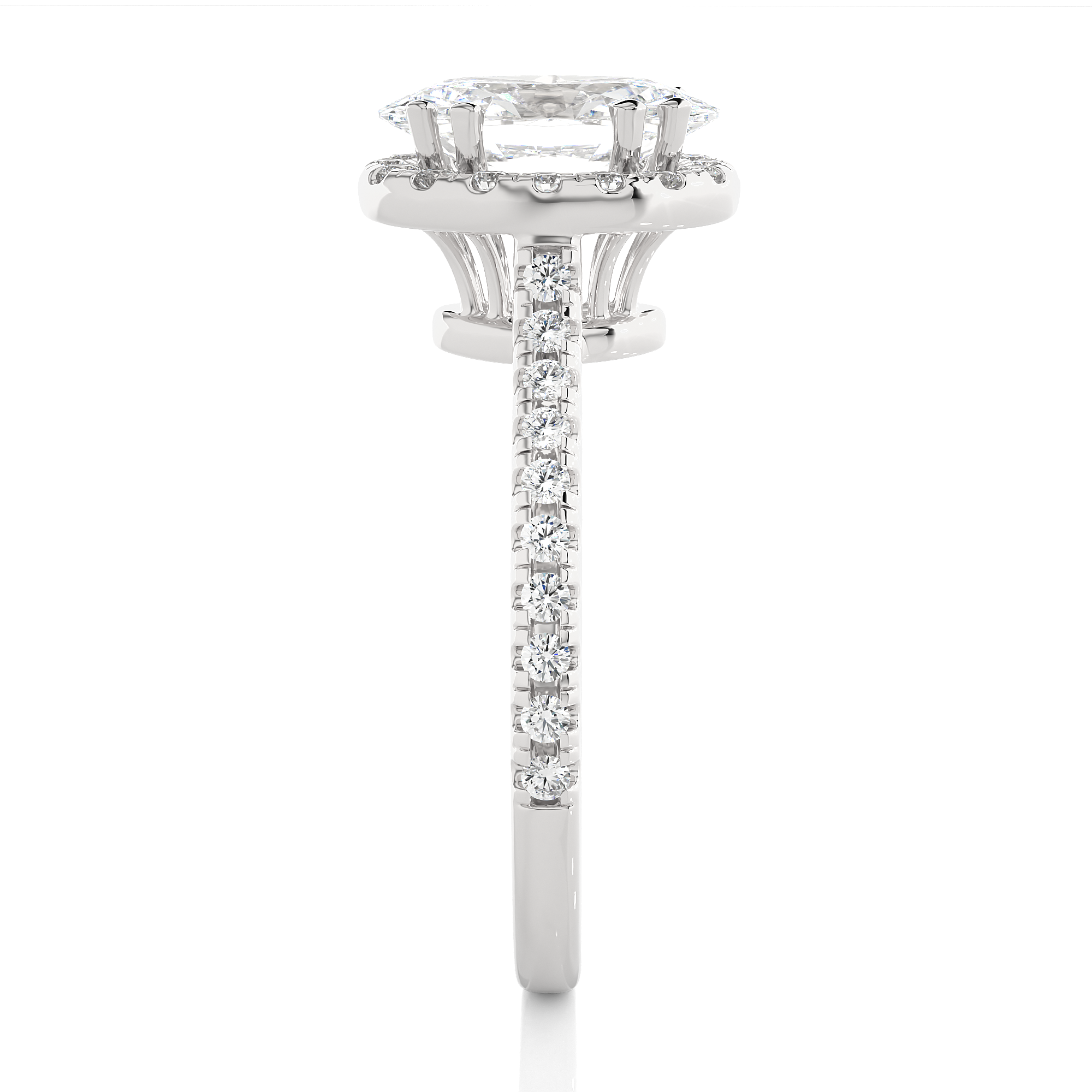 Oval Lab Grown Diamond Halo Engagement Ring