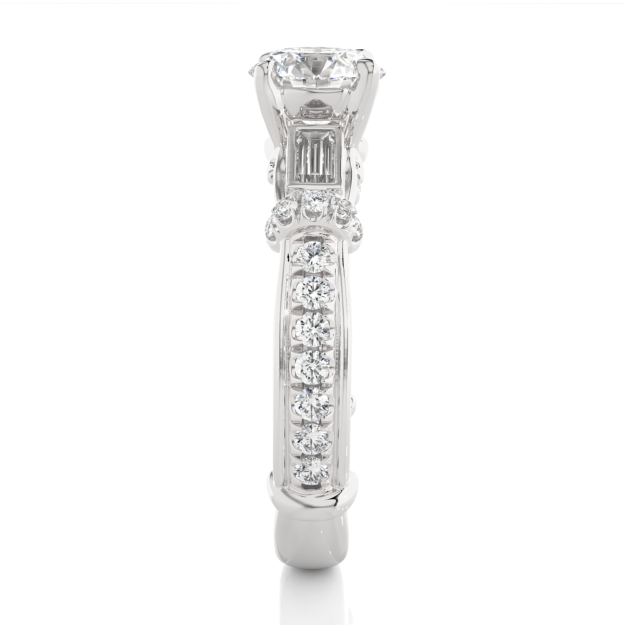 Elegant Round Lab Diamond Engagement Ring