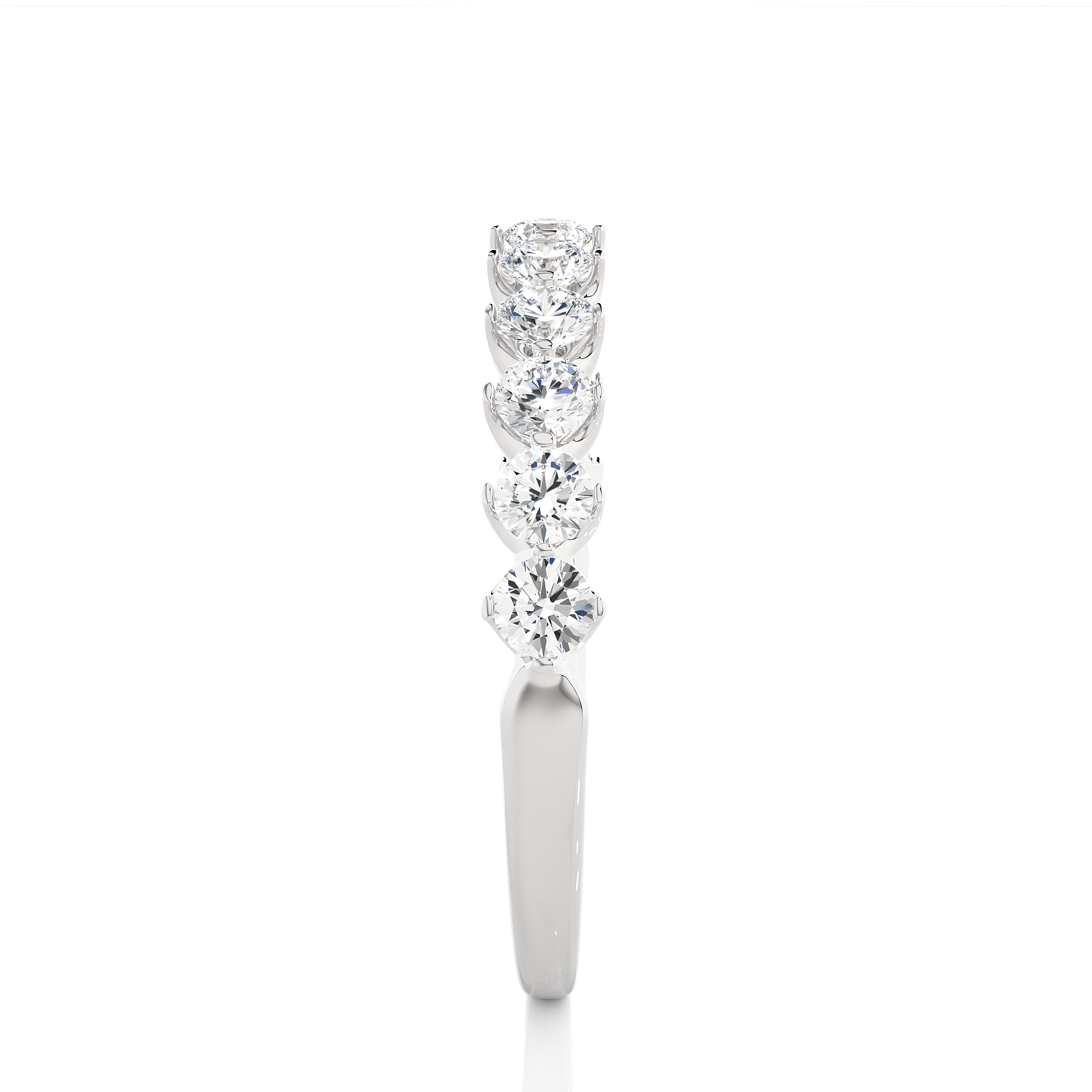 Round Cut Lab Grown Diamond Half Eternity Ring