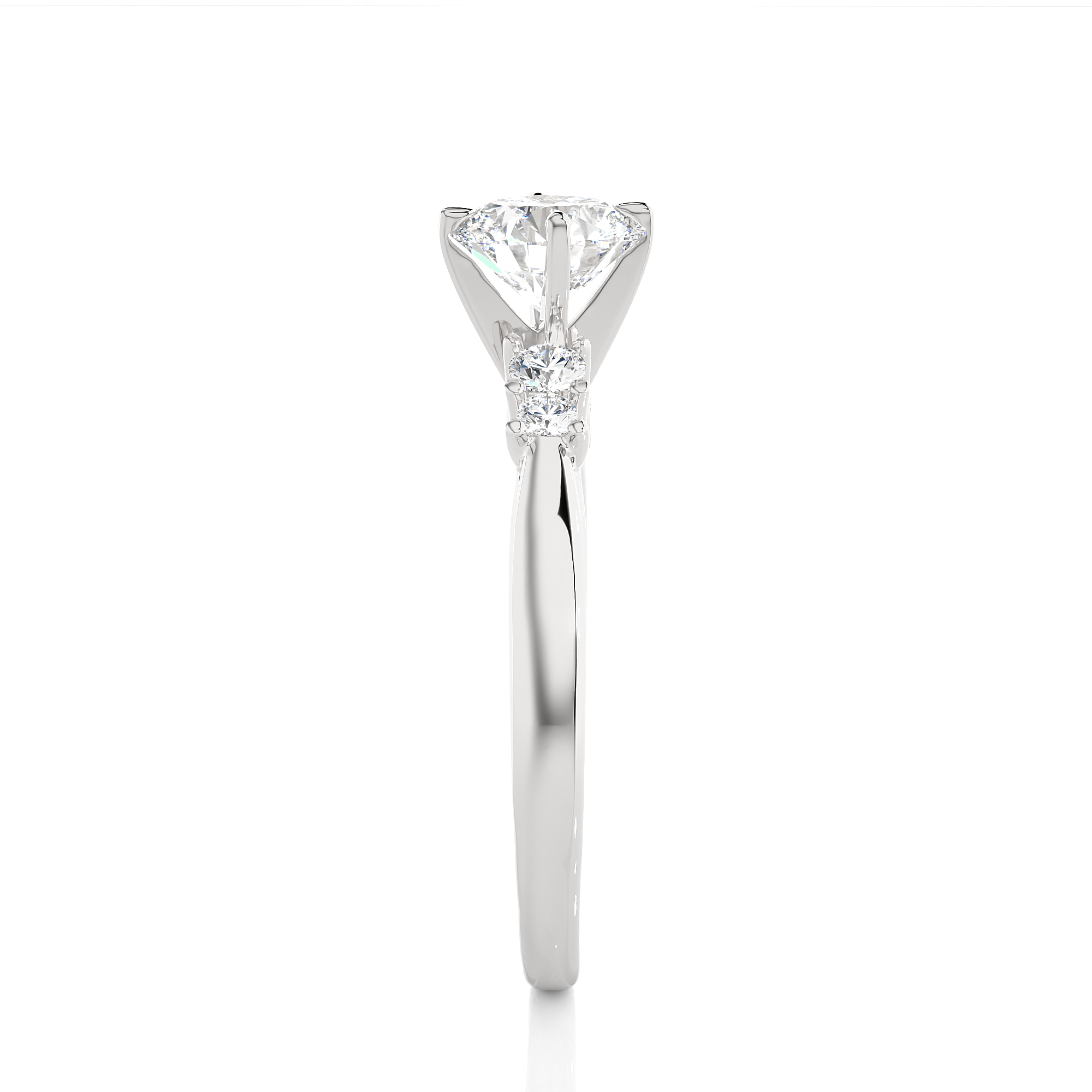 Five Stone Round Lab Diamond Engagement Ring