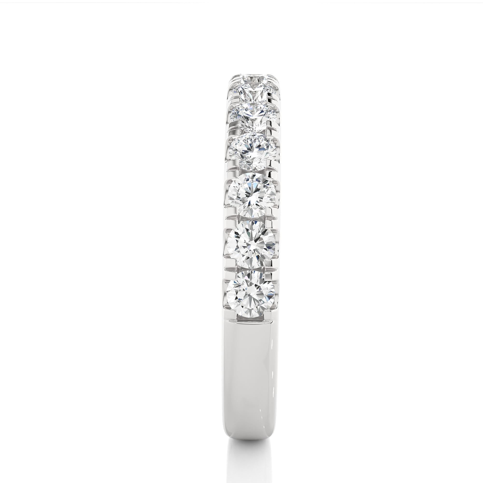 Round Cut Diamond Half Eternity Band