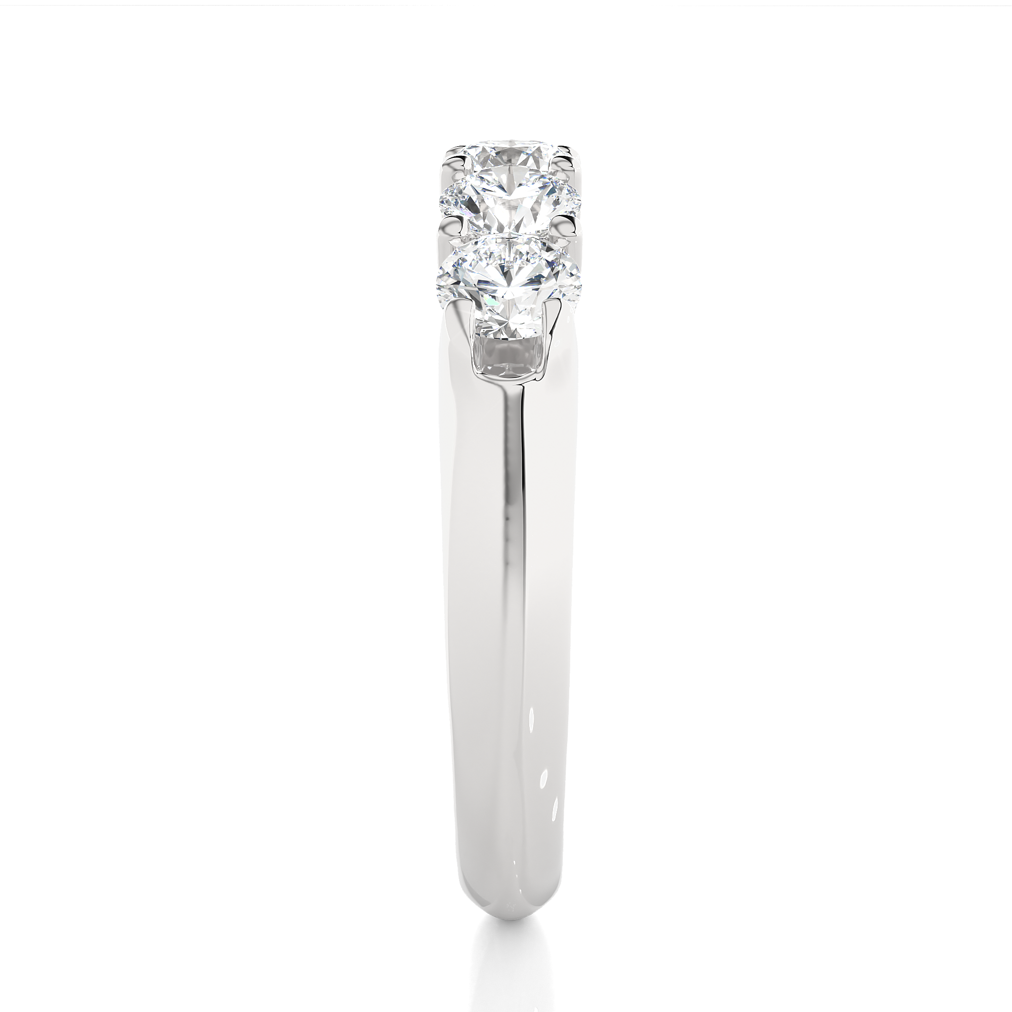 Round Cut Lab Grown Diamond Half Eternity Ring