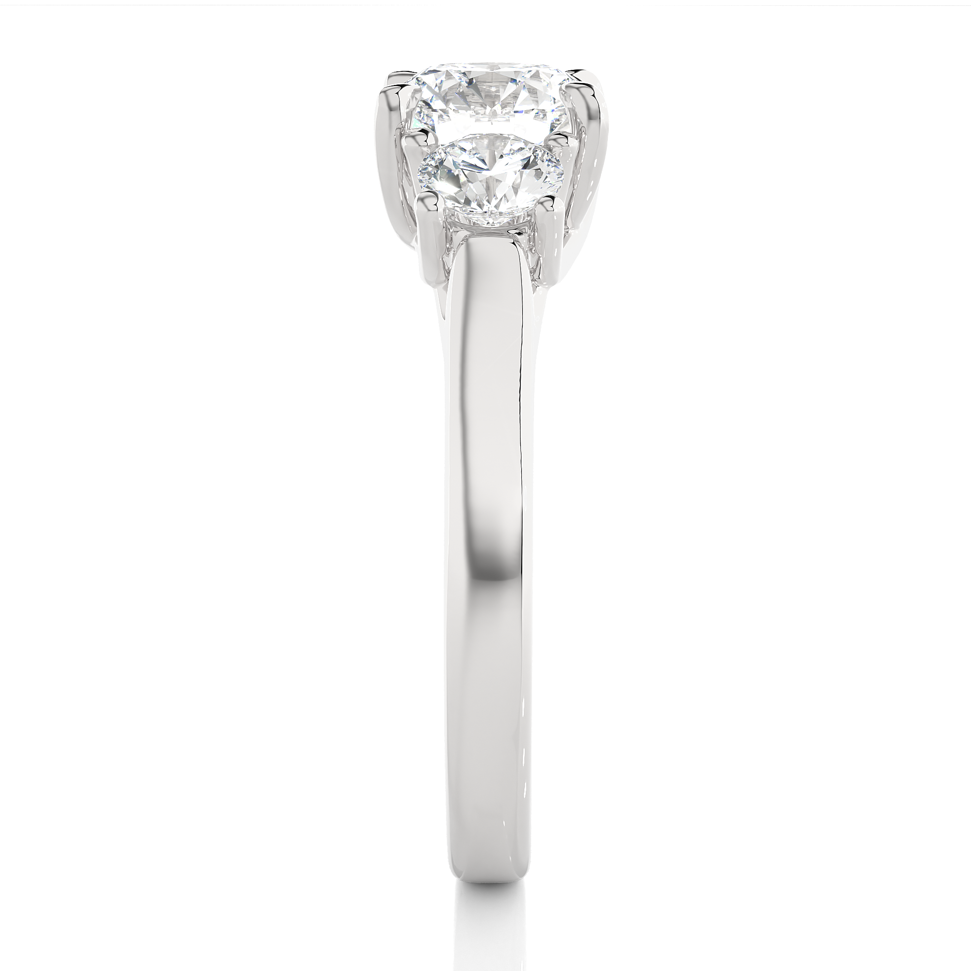 Round Lab Grown Diamond Three Stone Ring