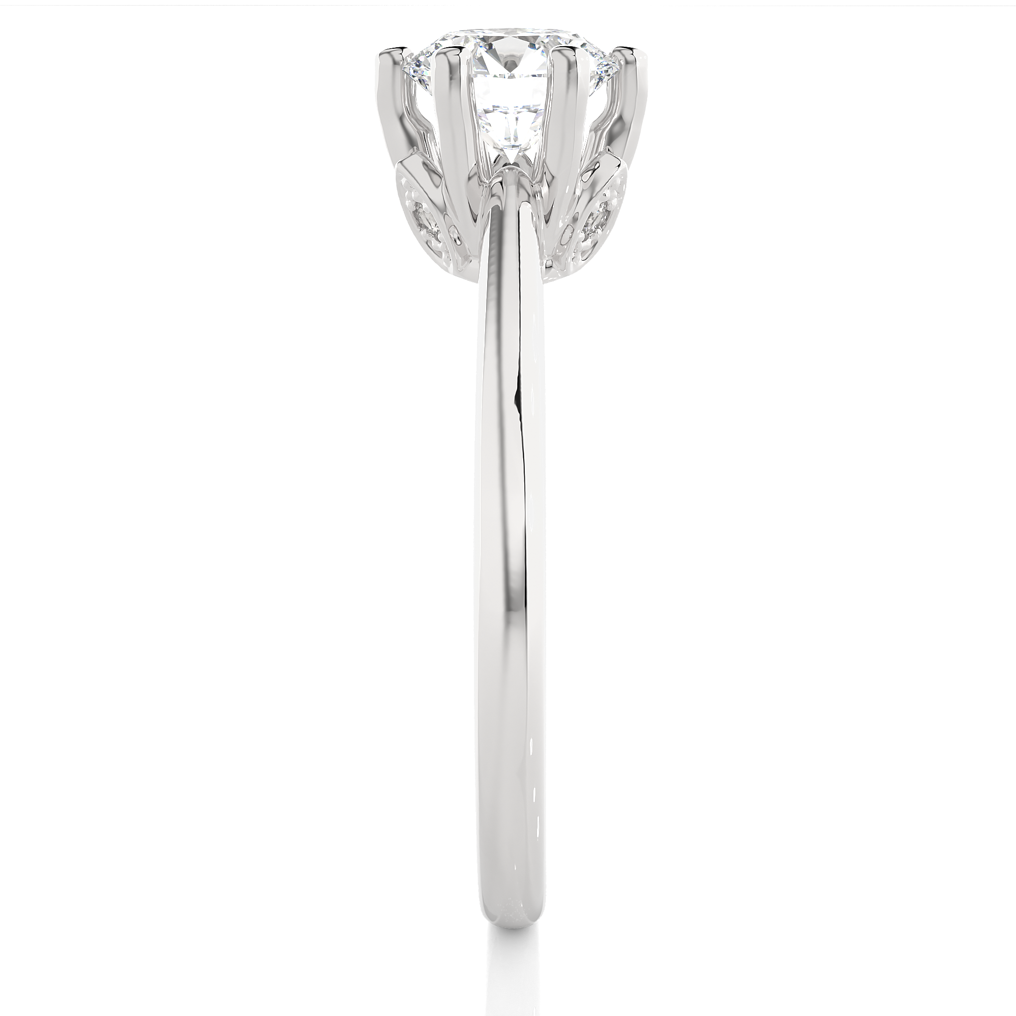 Round Cut Lab Grown Diamond Solitaire Engagement Ring