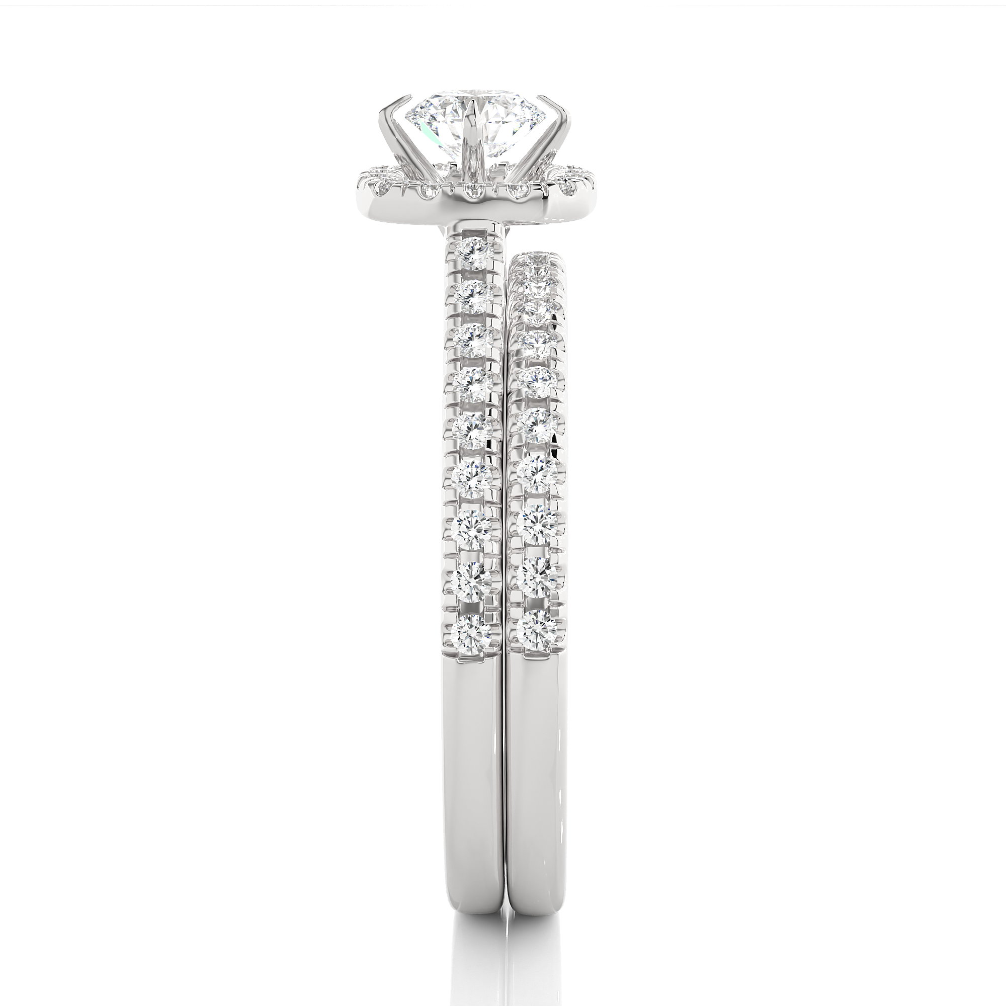 Round Lab Grown Diamond Halo Engagement Ring
