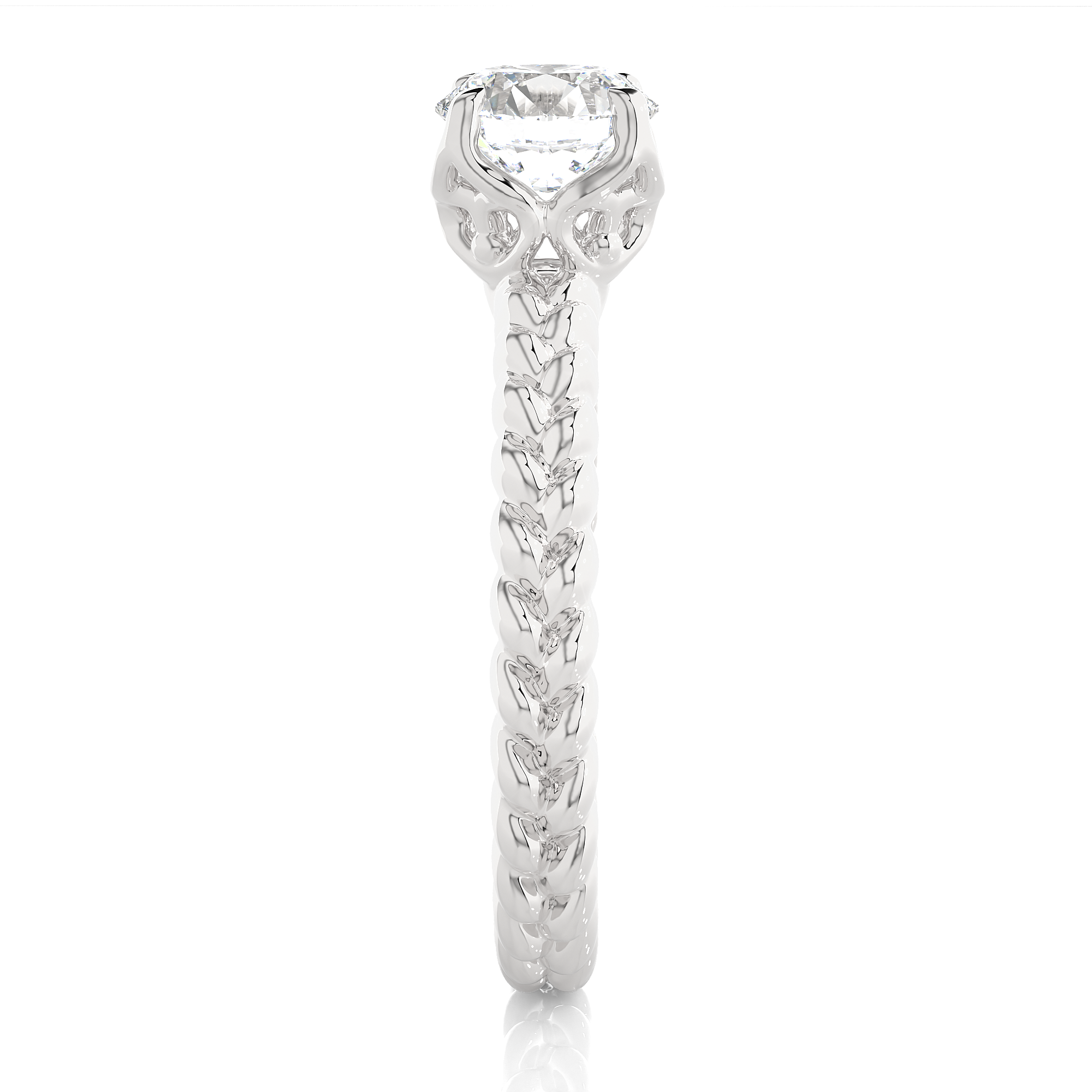 Round Cut Lab Grown Diamond Solitaire Engagement Ring