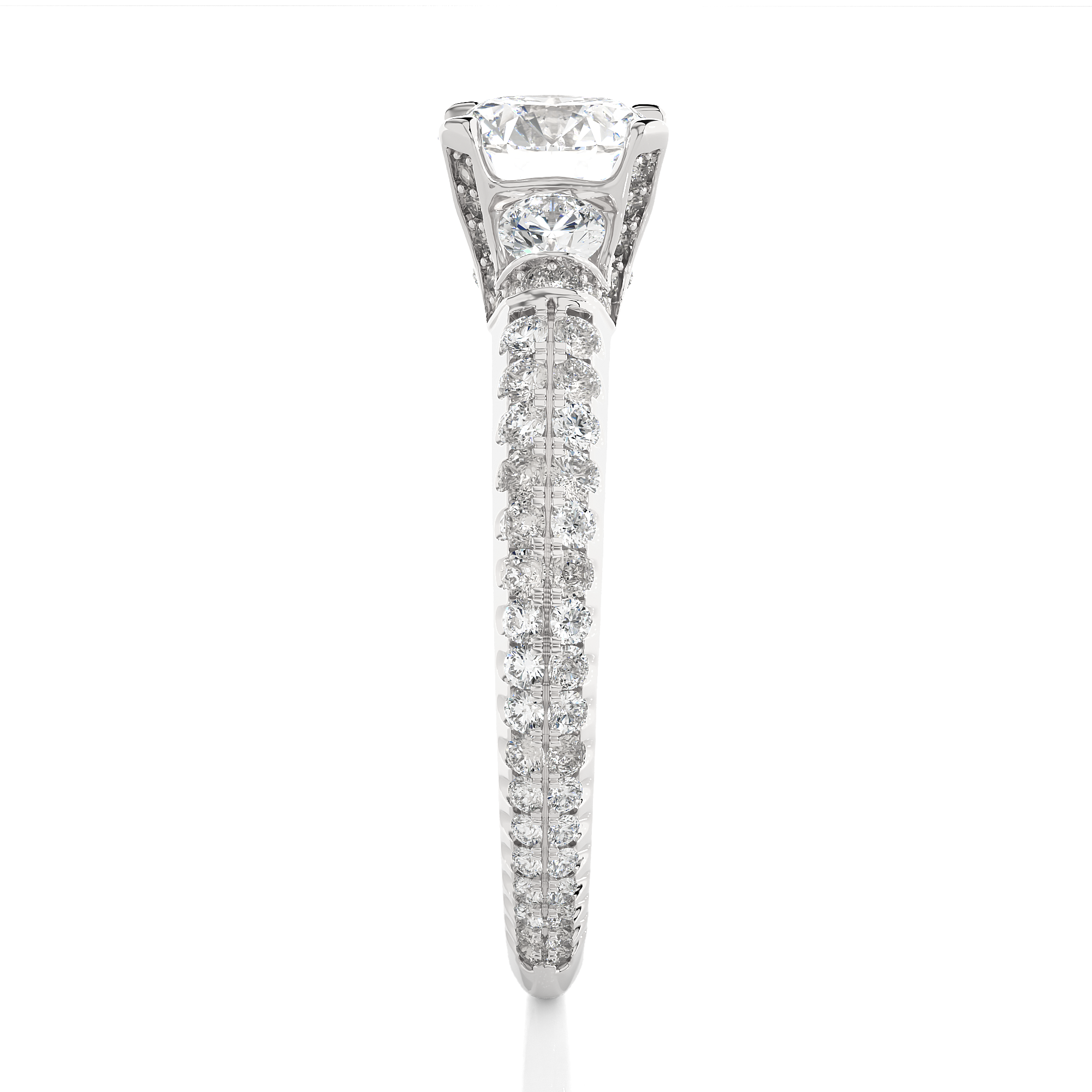 Three Stone Lab Grown Diamond Engagement Ring