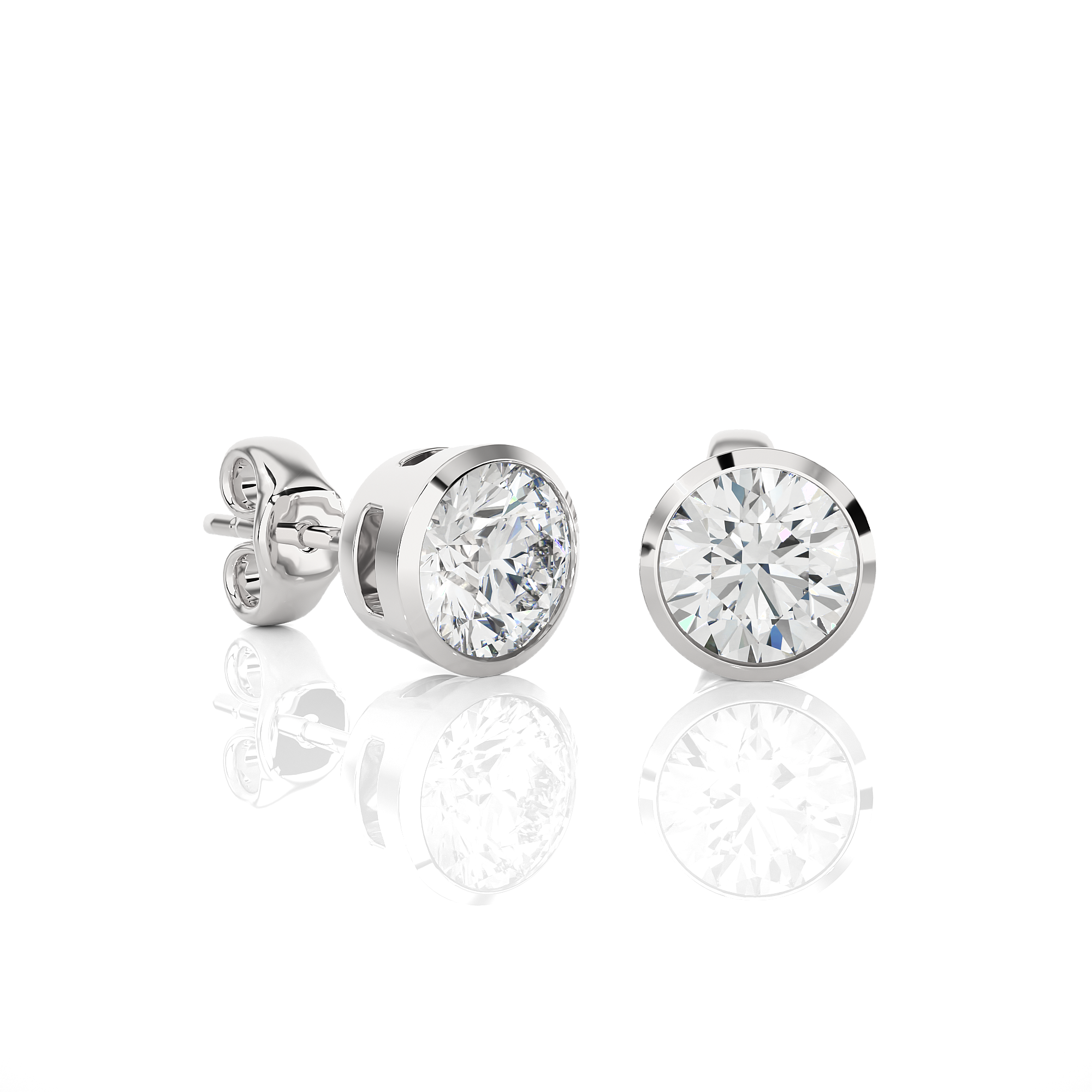Bezel Set Lab Grown Diamond Stud Earrings