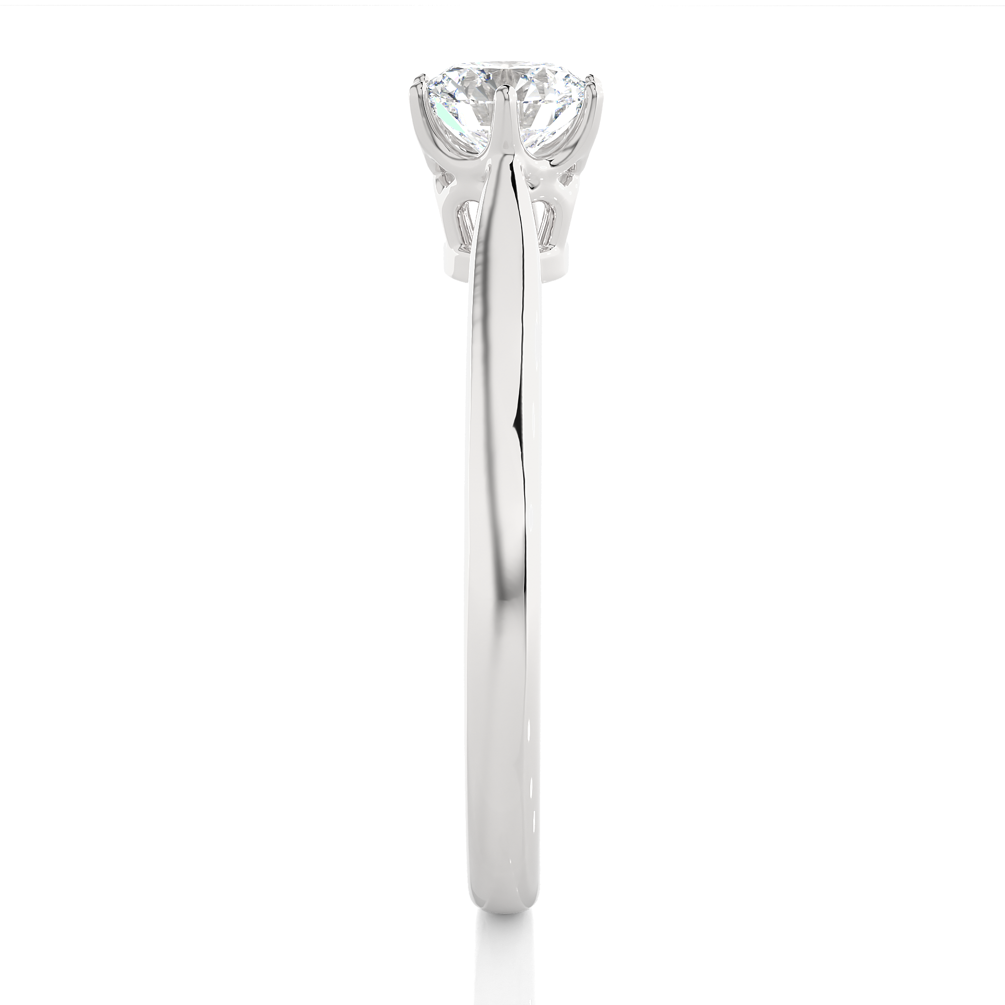 Round Cut Lab Grown Diamond Solitaire Engagement Ring