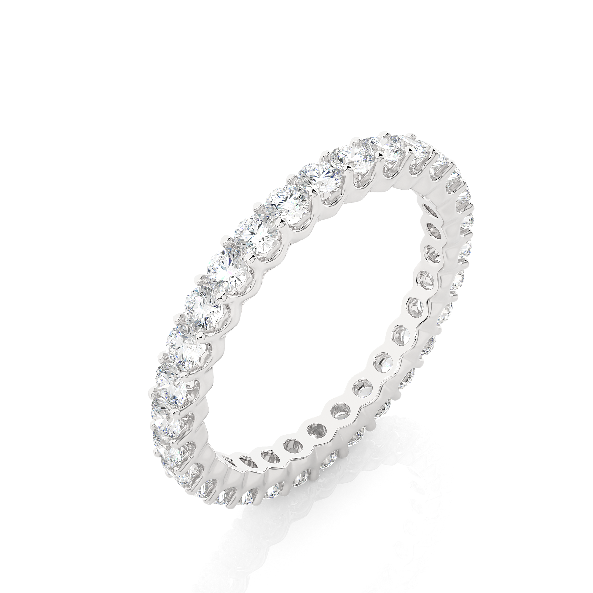 2.20 mm Gold Round Diamond Band – Elegant Silver / 10K / 14K / 18K / Platinum Diamond Wedding & Anniversary Ring, Fine Jewelry in Yellow/White/Rose Gold