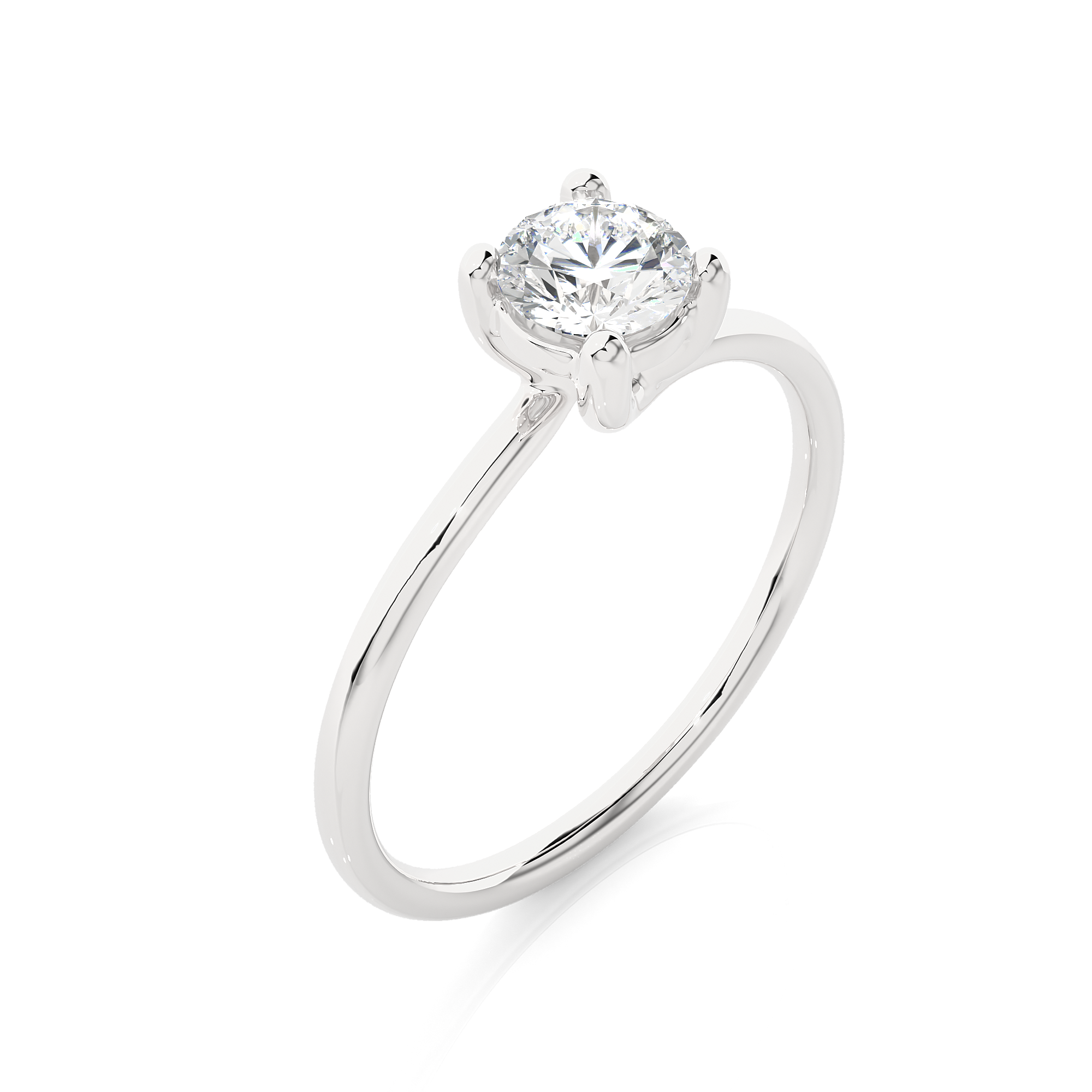 Round Cut Diamond Solitaire Engagement Ring