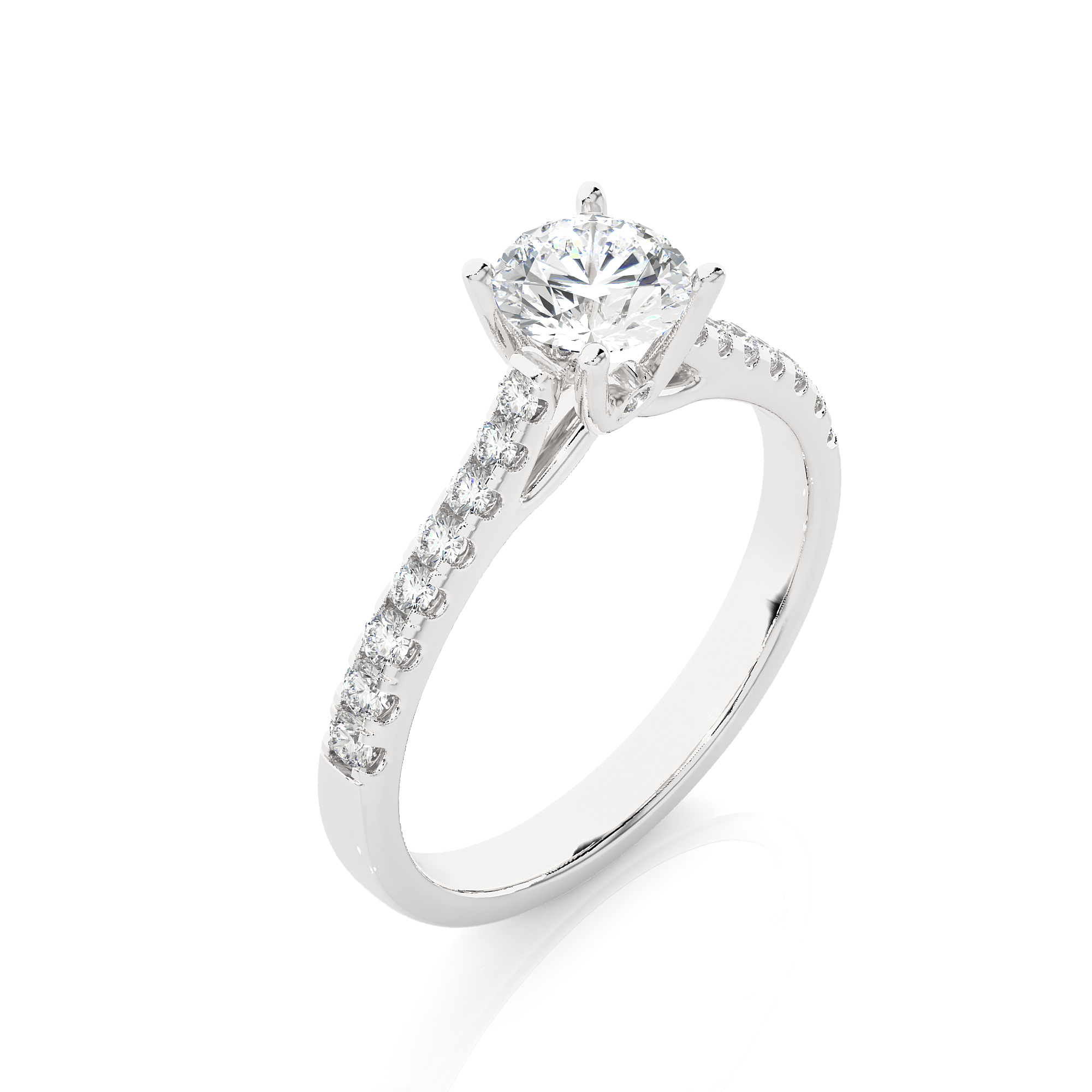 Round Cut Diamond Solitaire Engagement Ring