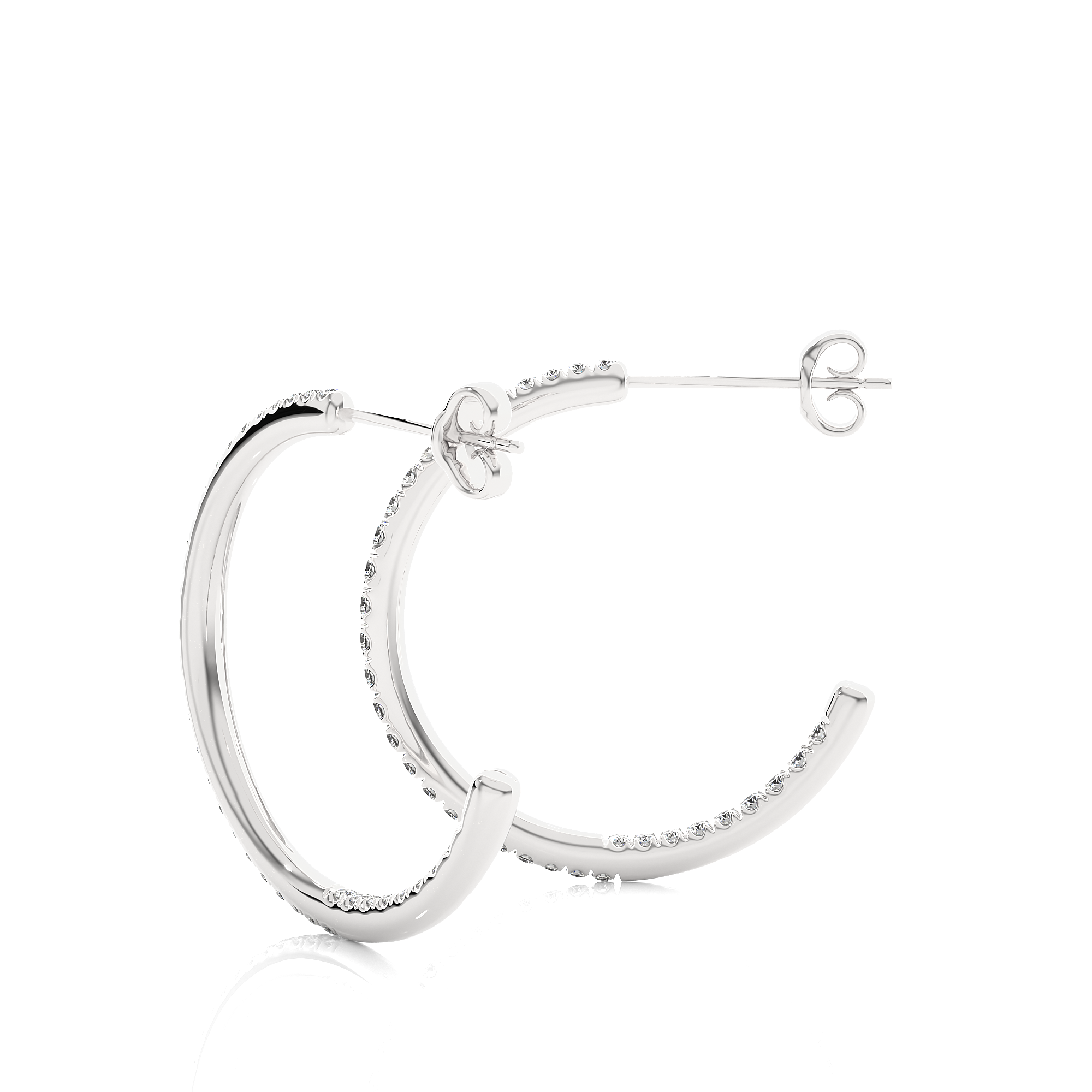 Round Lab Diamond Luxe Hoop Earrings