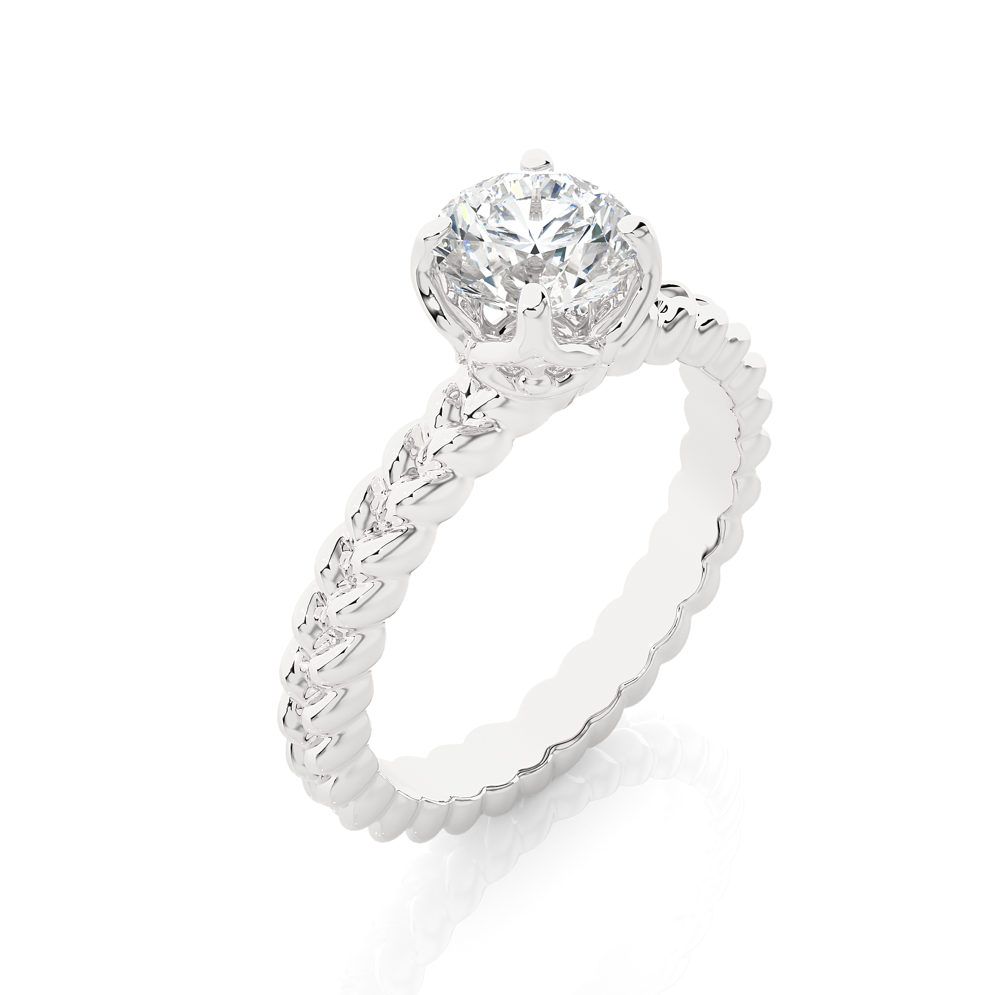 Round Cut Lab Grown Diamond Solitaire Engagement Ring