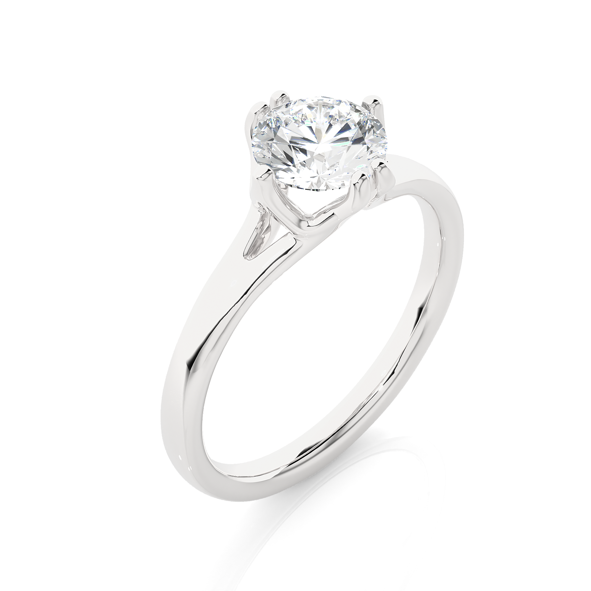Round Cut Lab Grown Diamond Solitaire Engagement Ring