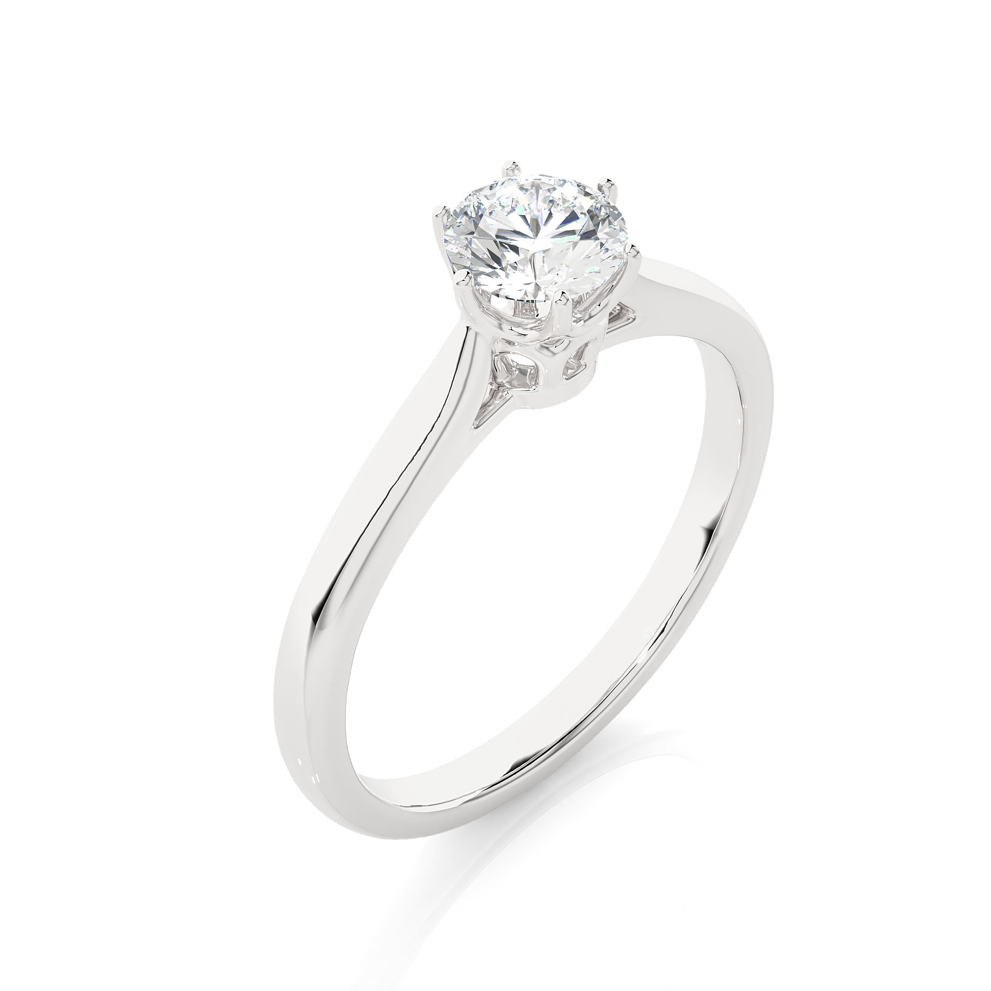 Round Cut Lab Grown Diamond Solitaire Engagement Ring