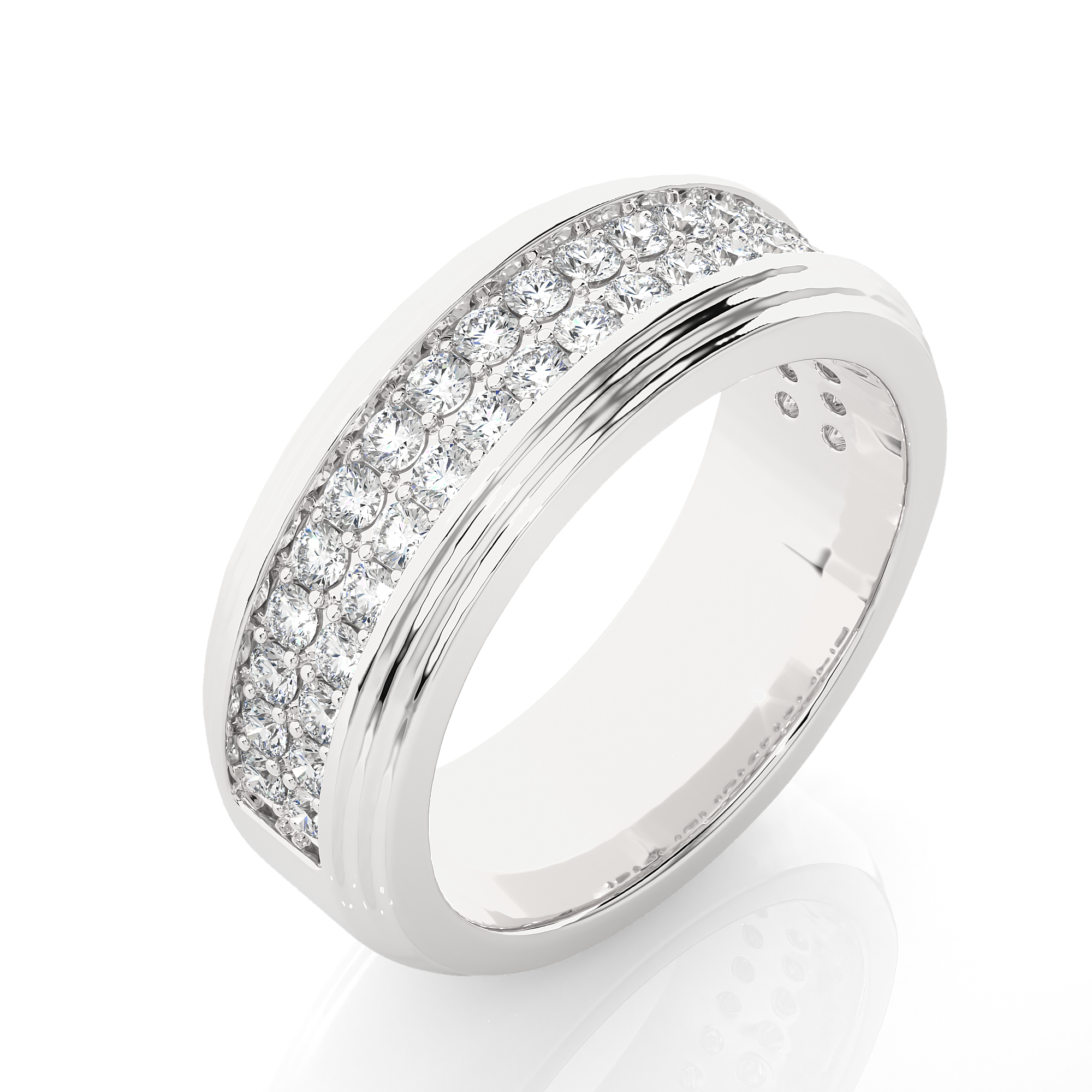 Men’s Rose Gold Lab Diamond Statement Wedding Band