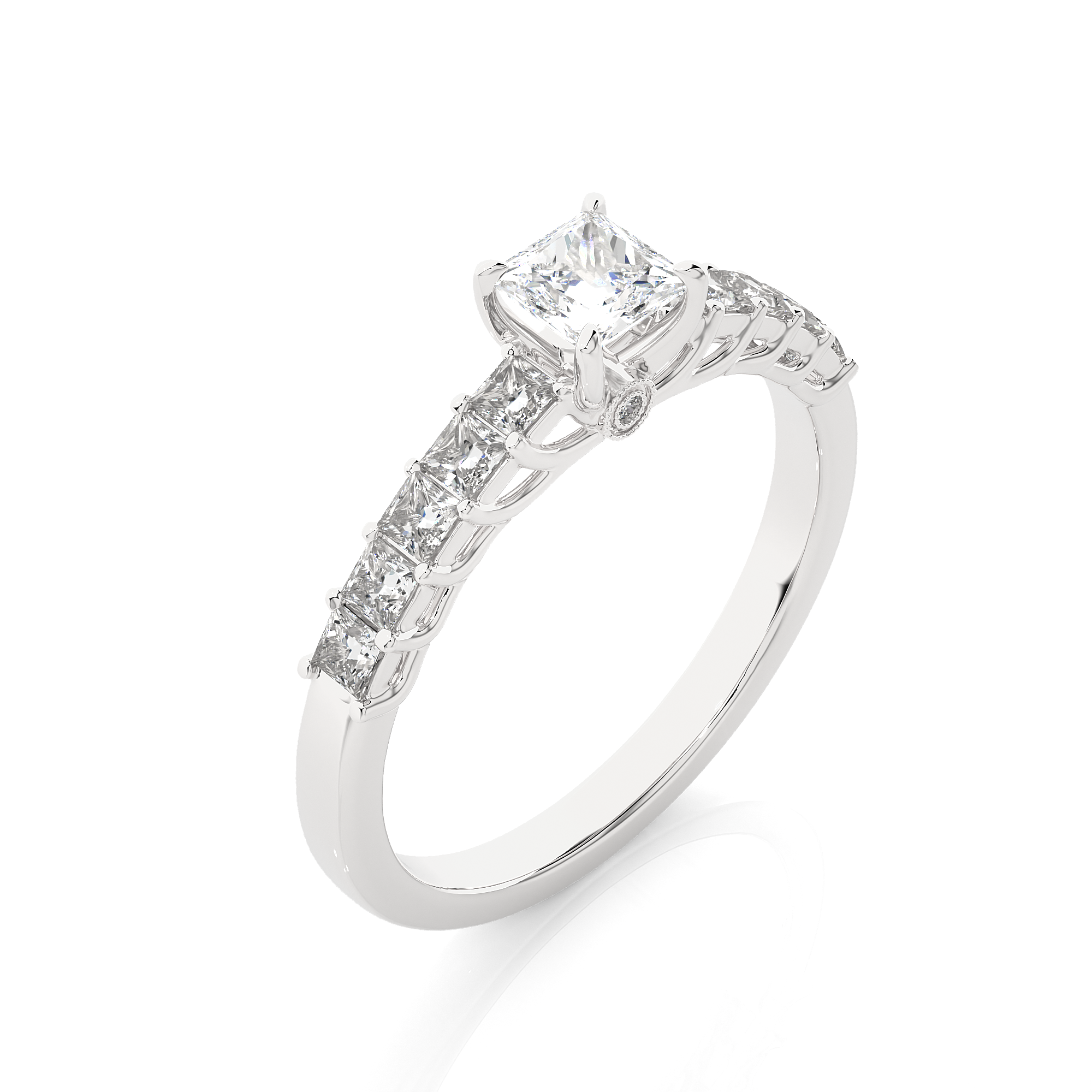 Princess Cut Lab Grown Diamond Engagement Ring