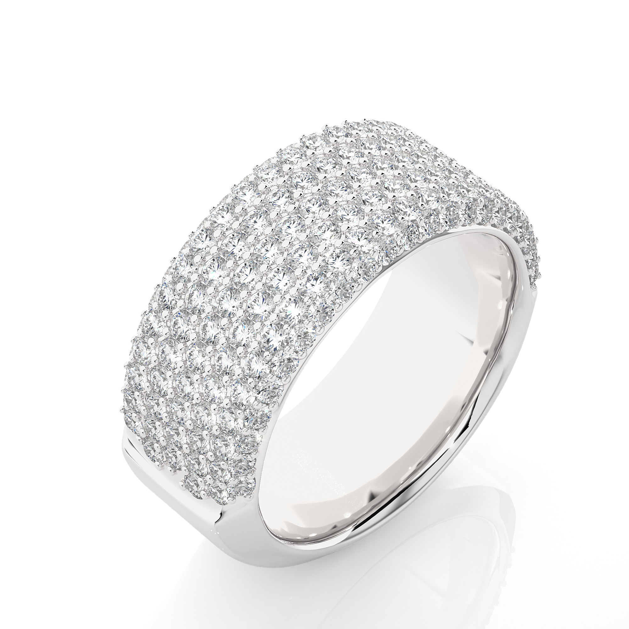 Multi Row Lab Grown Diamond Wide Band