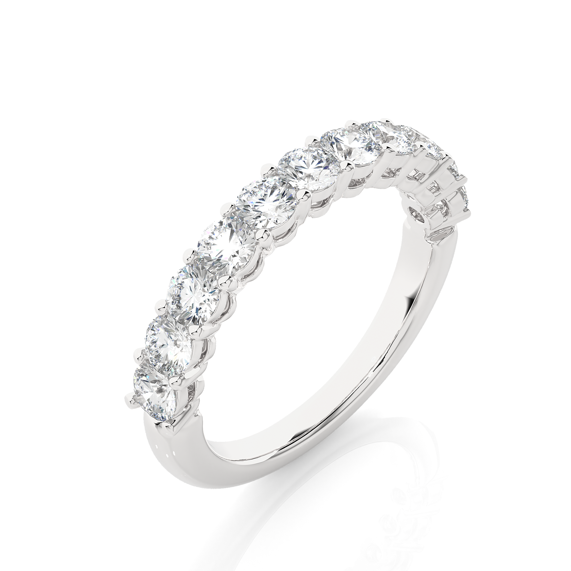 Round Cut Diamond Eternity Wedding Band