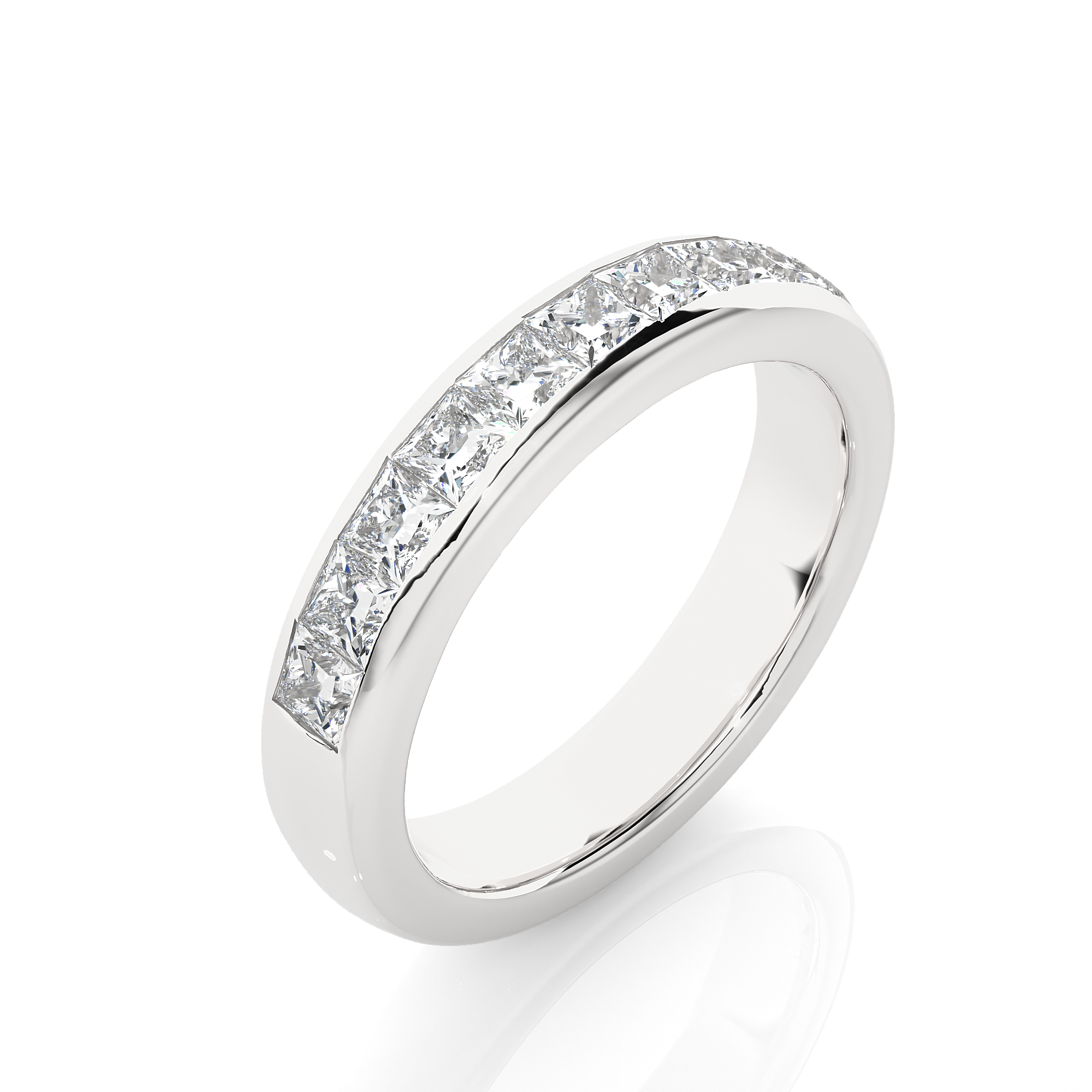 Princess Cut Lab Grown Diamond Channel Set Eternity Band
