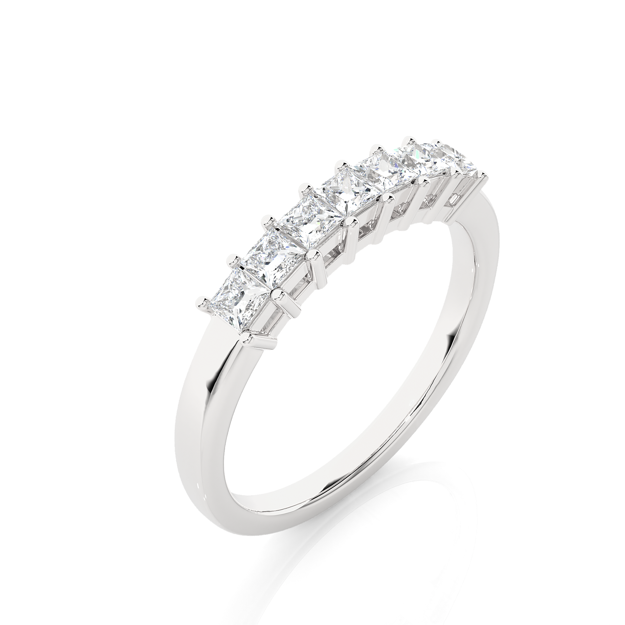 Princess Cut Lab Grown Diamond Wedding Band