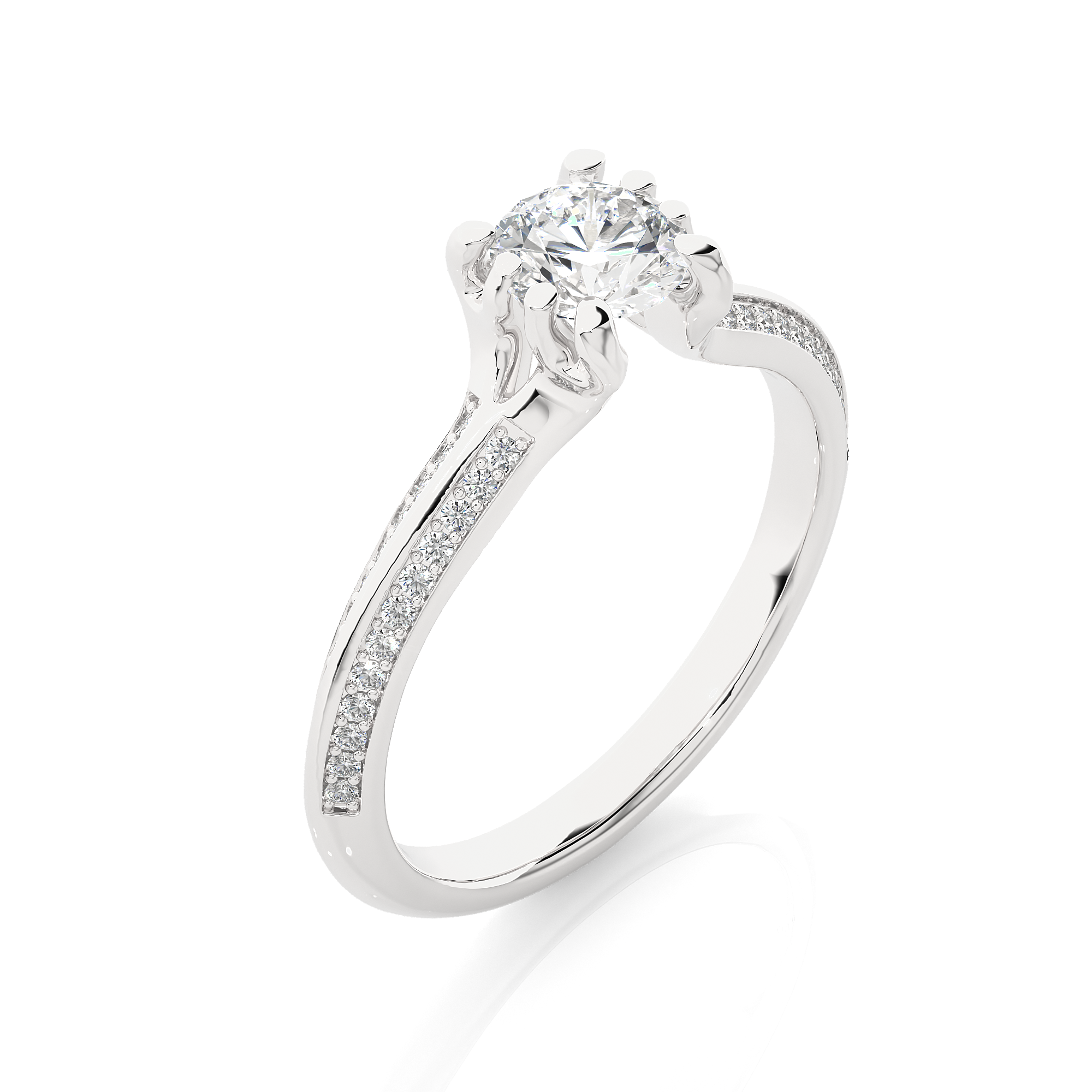 Round Lab Grown Diamond Engagement Ring