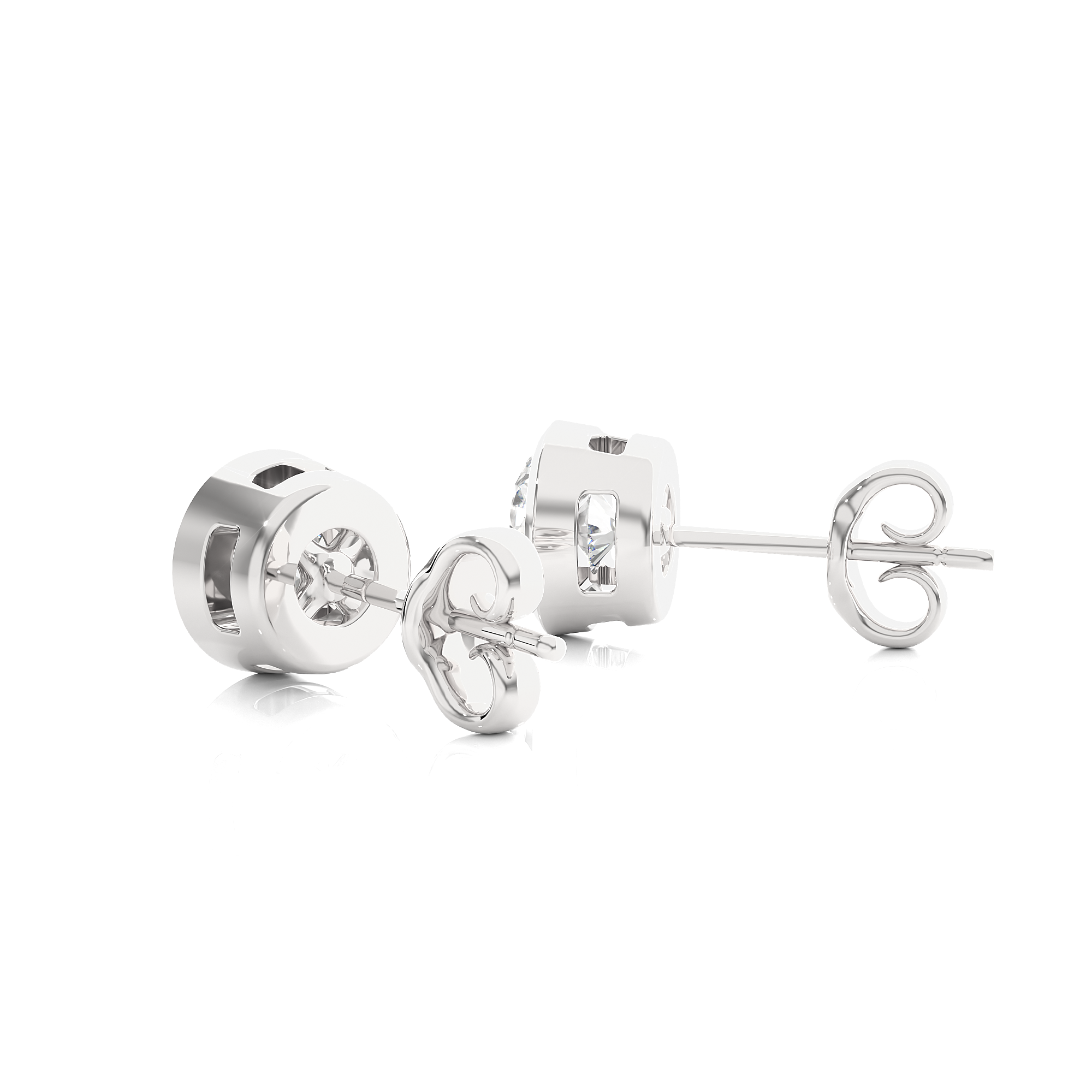 Bezel Set Lab Grown Diamond Stud Earrings