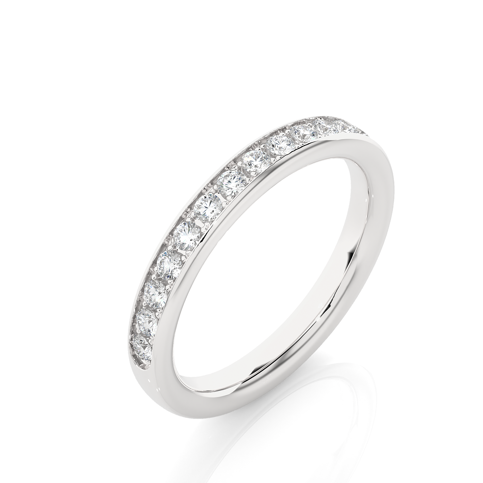 Pave Set Half Eternity Diamond Ring
