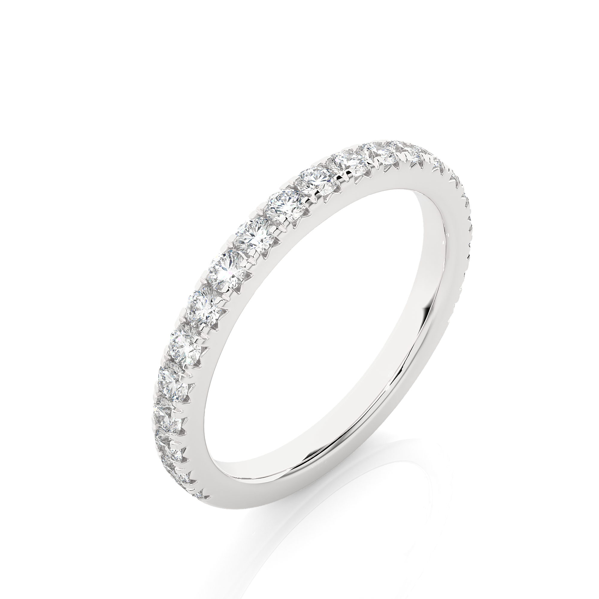Round Cut Half Eternity Diamond Band