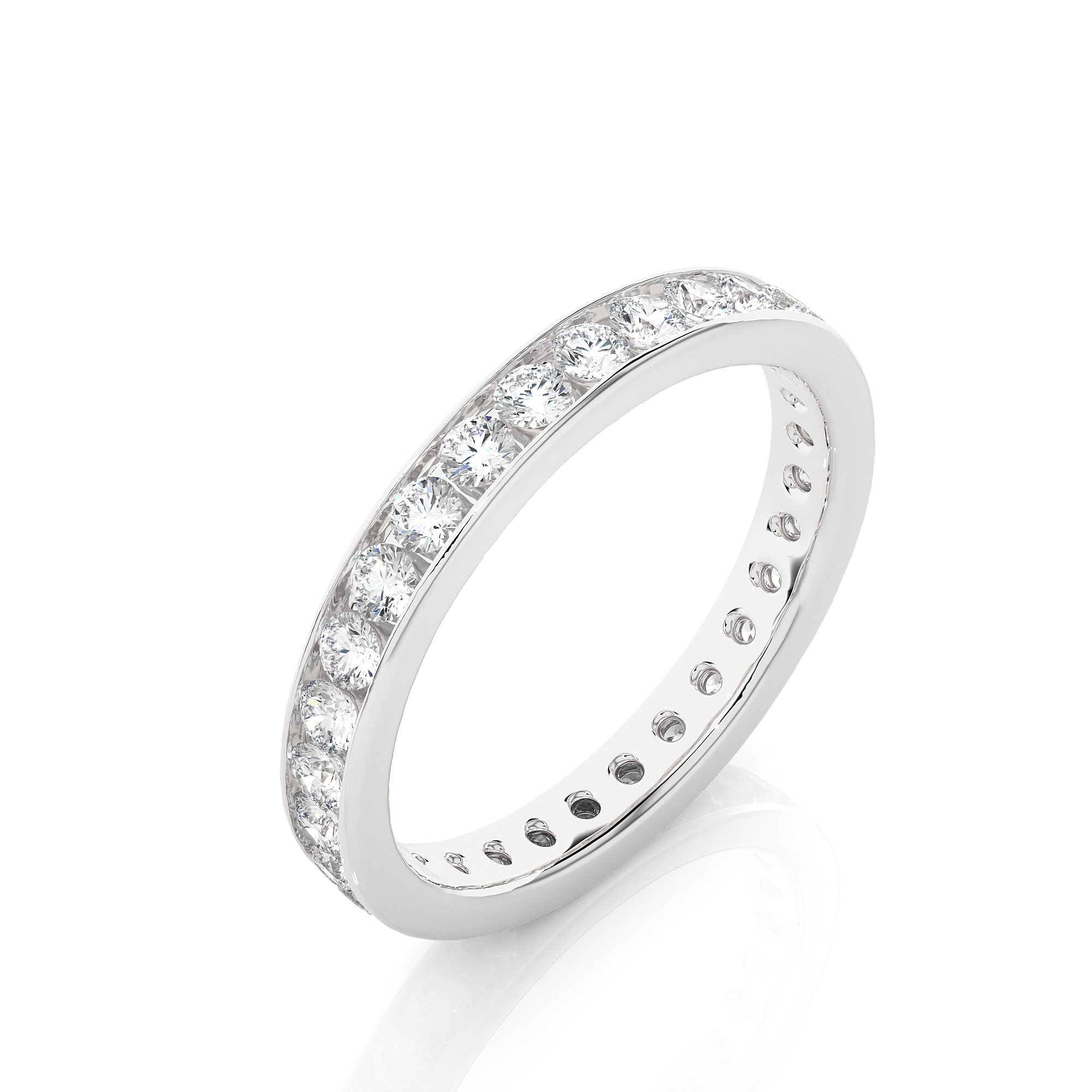 Channel Set Lab Grown Diamond Wedding Band
