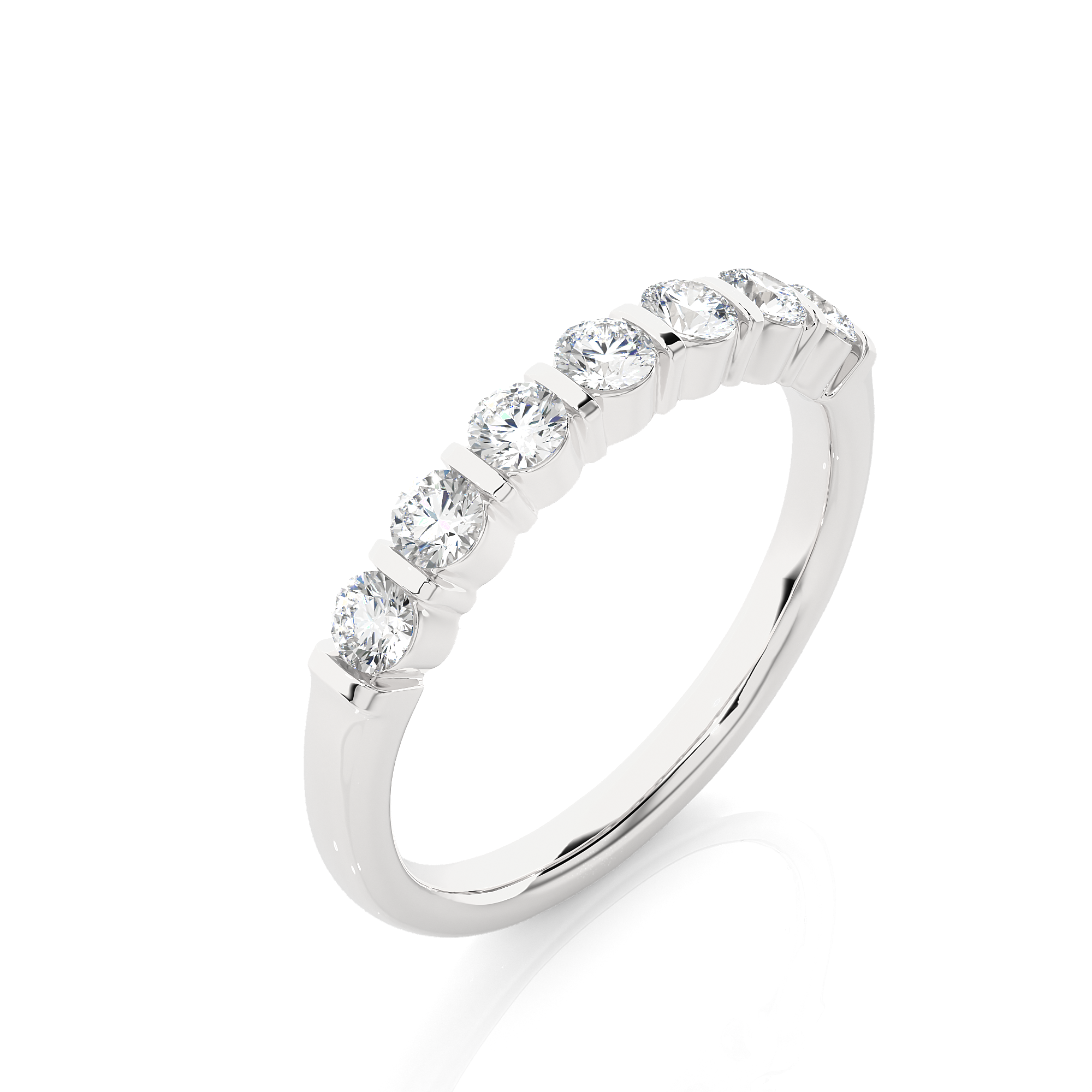 Round Cut Lab Grown Diamond Half Eternity Ring