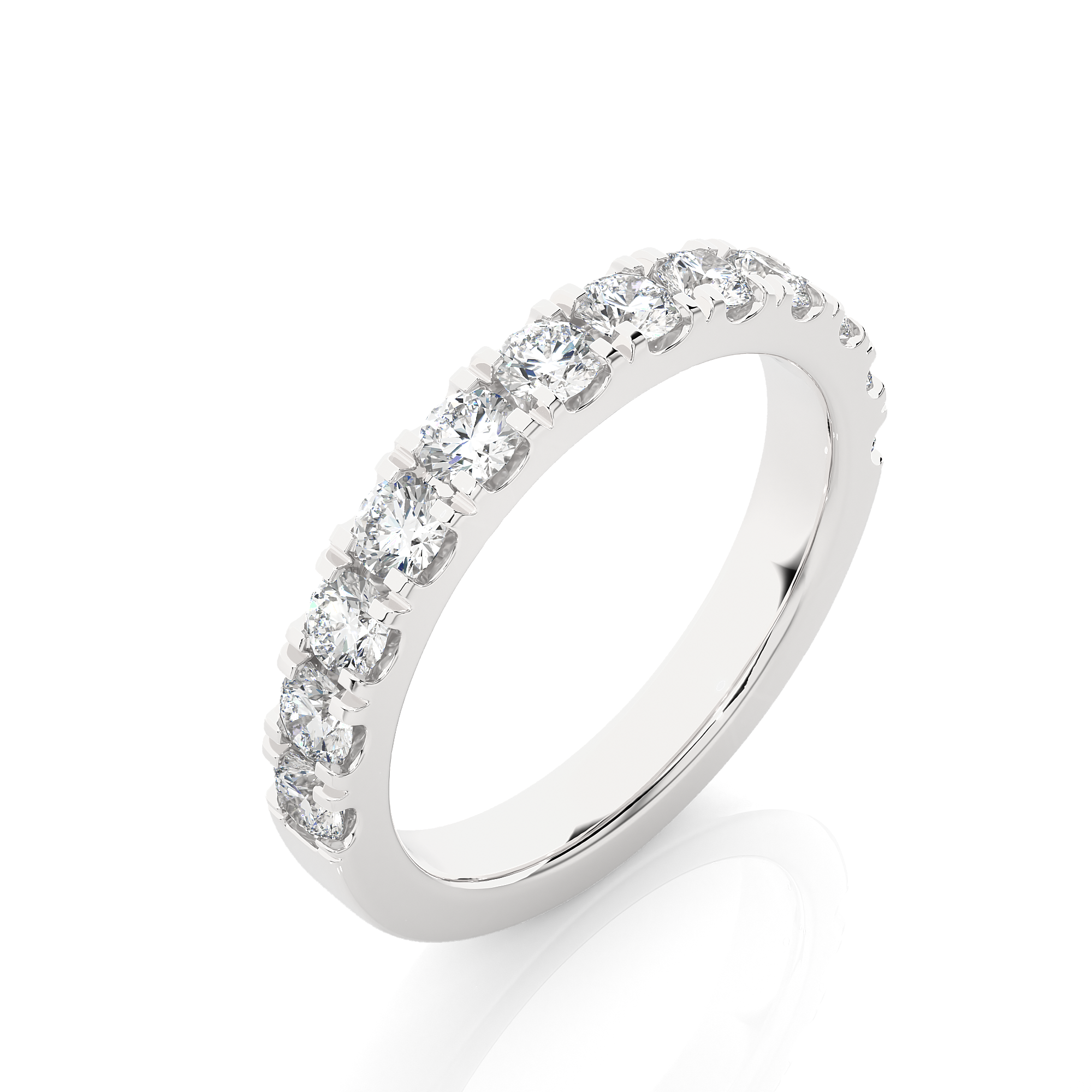 Round Cut Half Eternity Diamond Ring