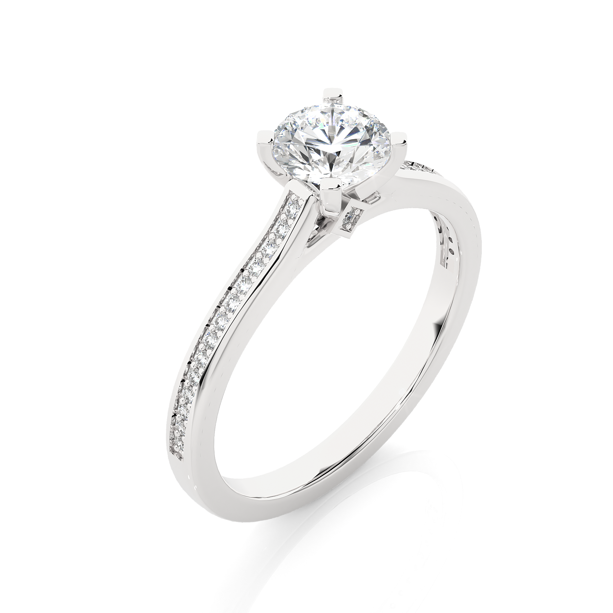 Round Lab Grown Diamond Engagement Ring