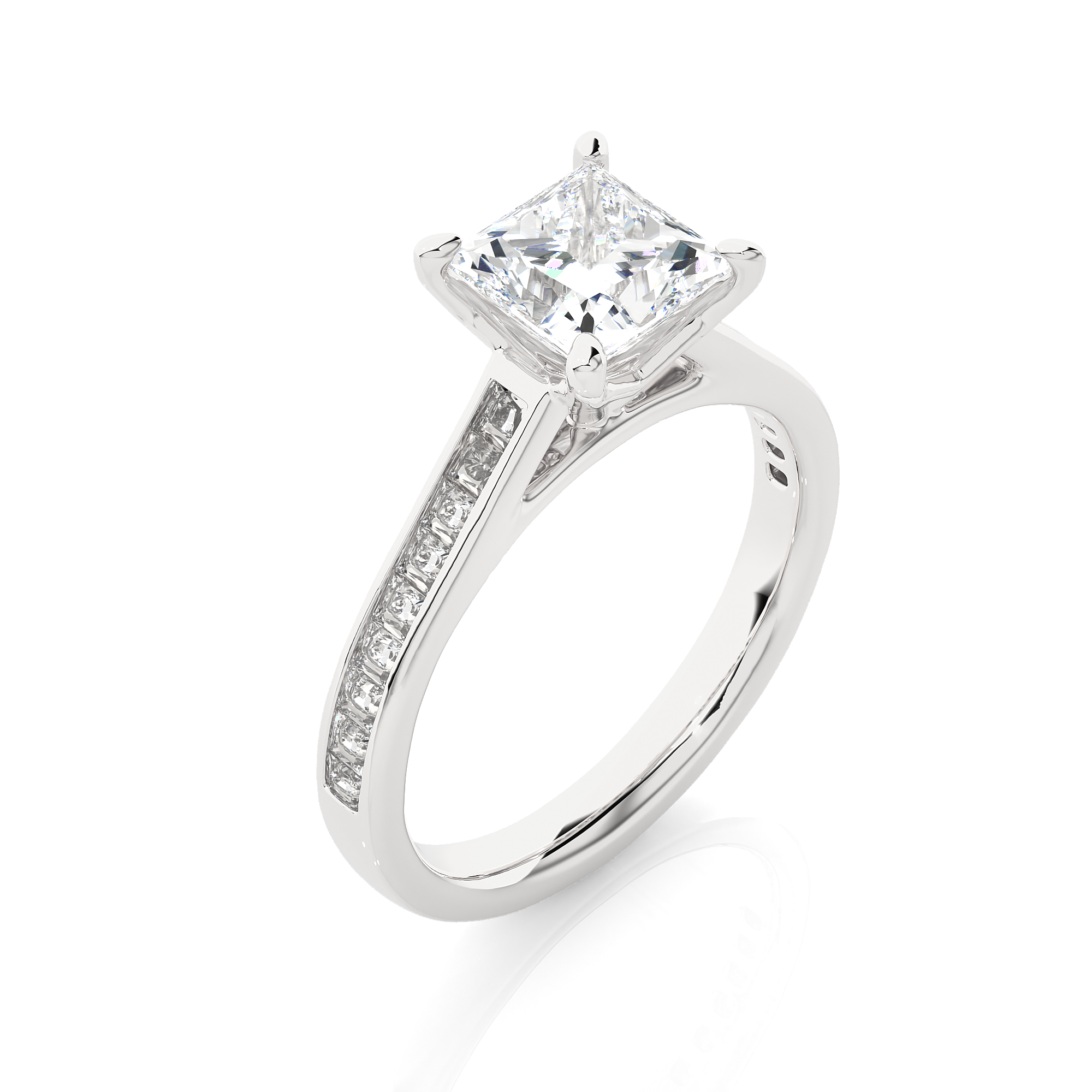 Princess Cut Lab Grown Diamond Engagement Ring