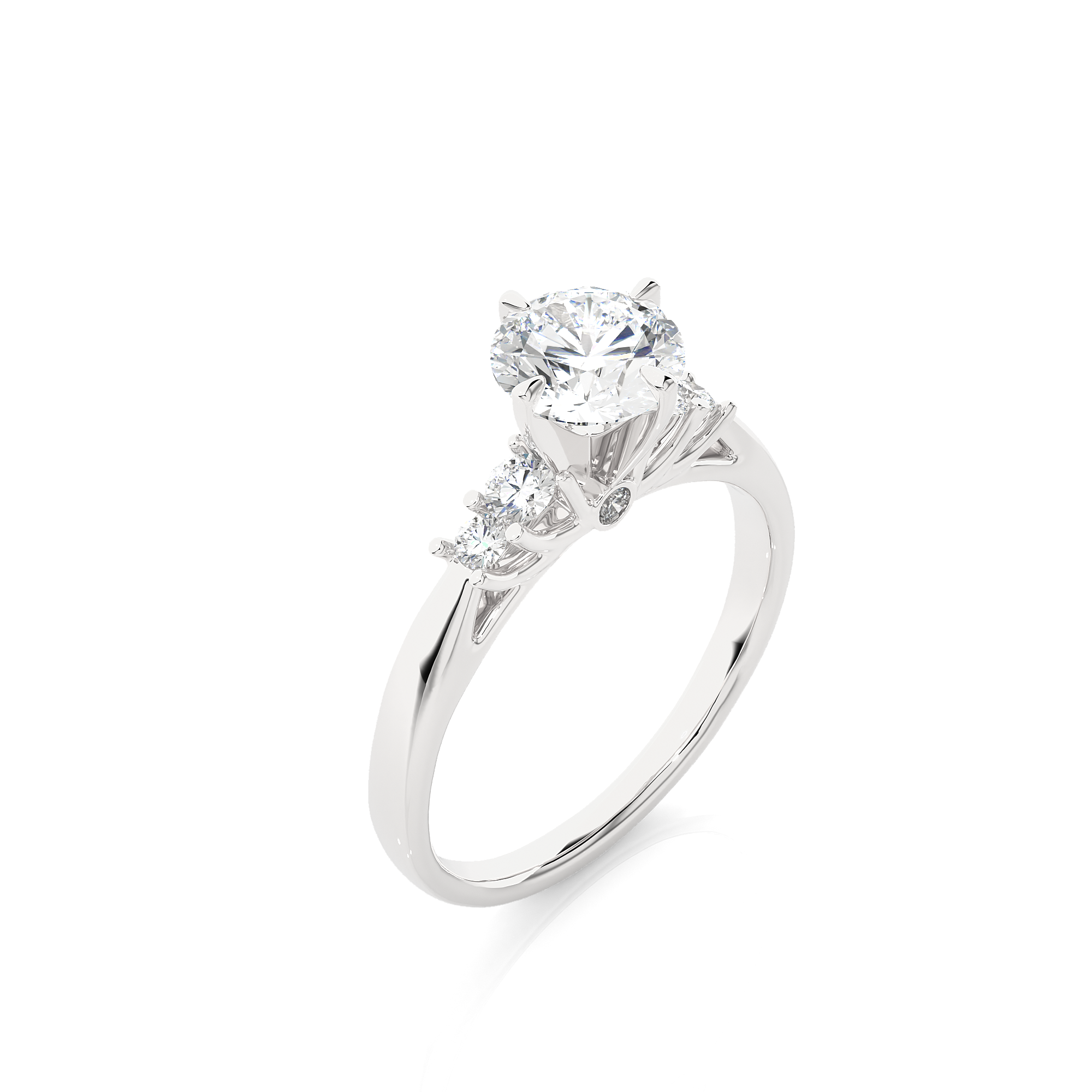 Five Stone Round Lab Diamond Engagement Ring