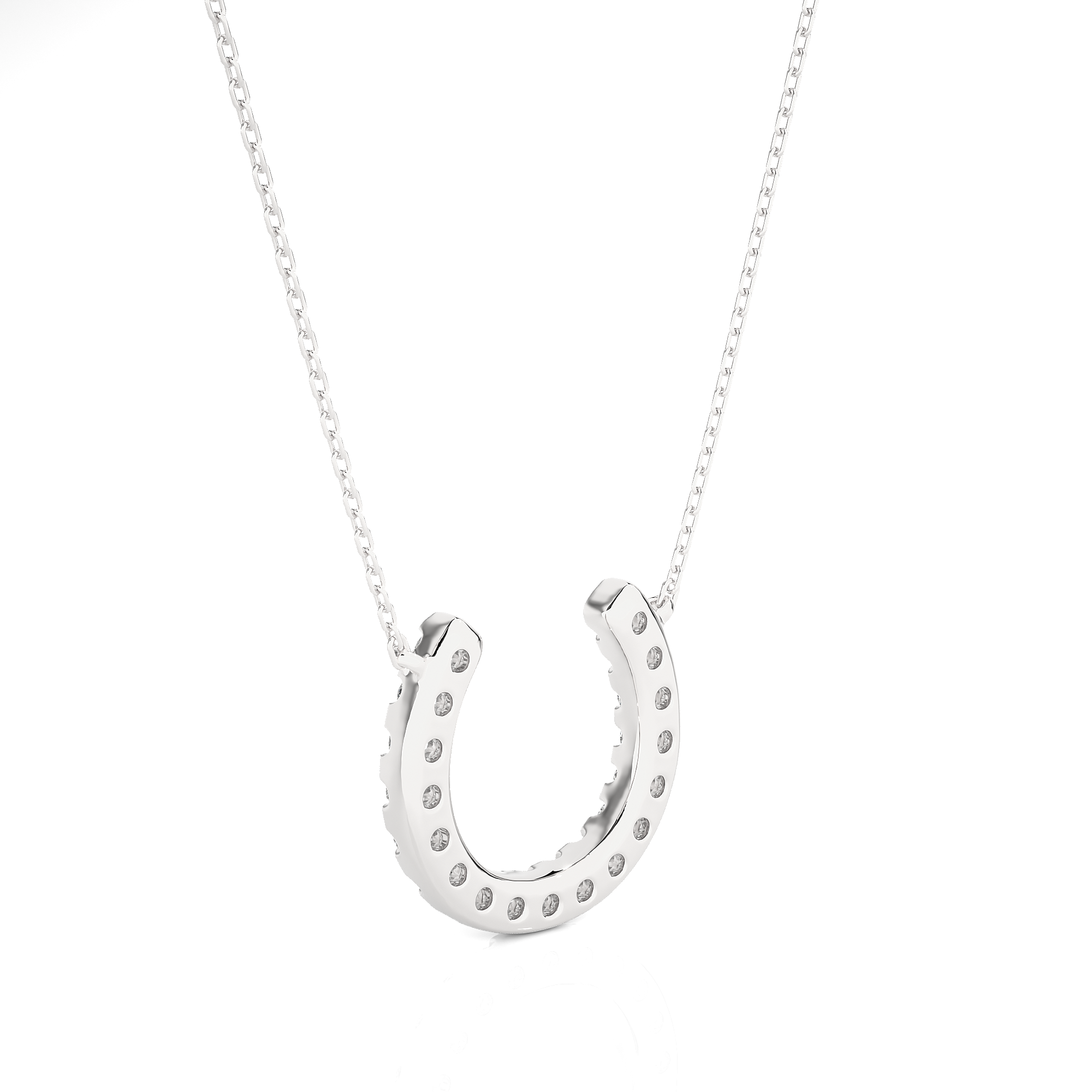 Lucky Horseshoe Lab Diamond Gold Necklace