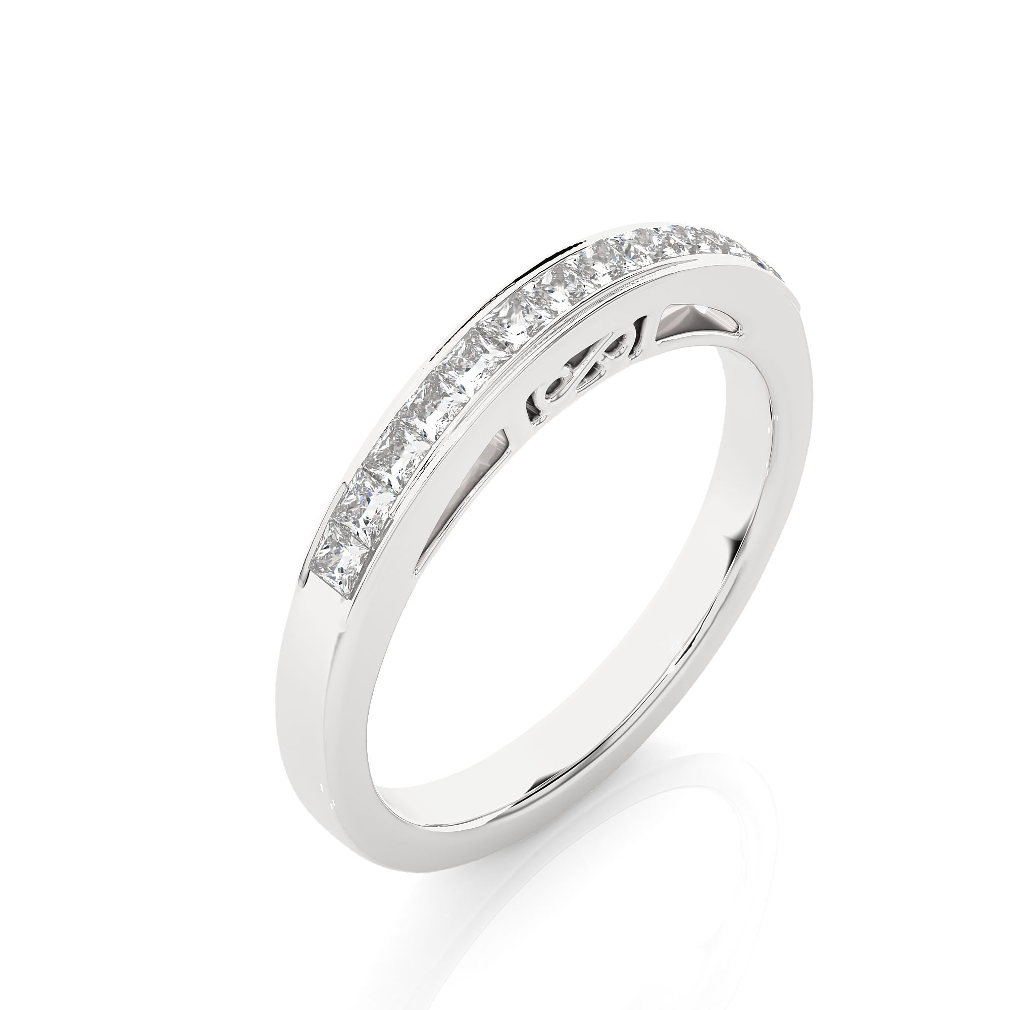 Channel Set Princess Cut Lab Grown Diamond Eternity Band