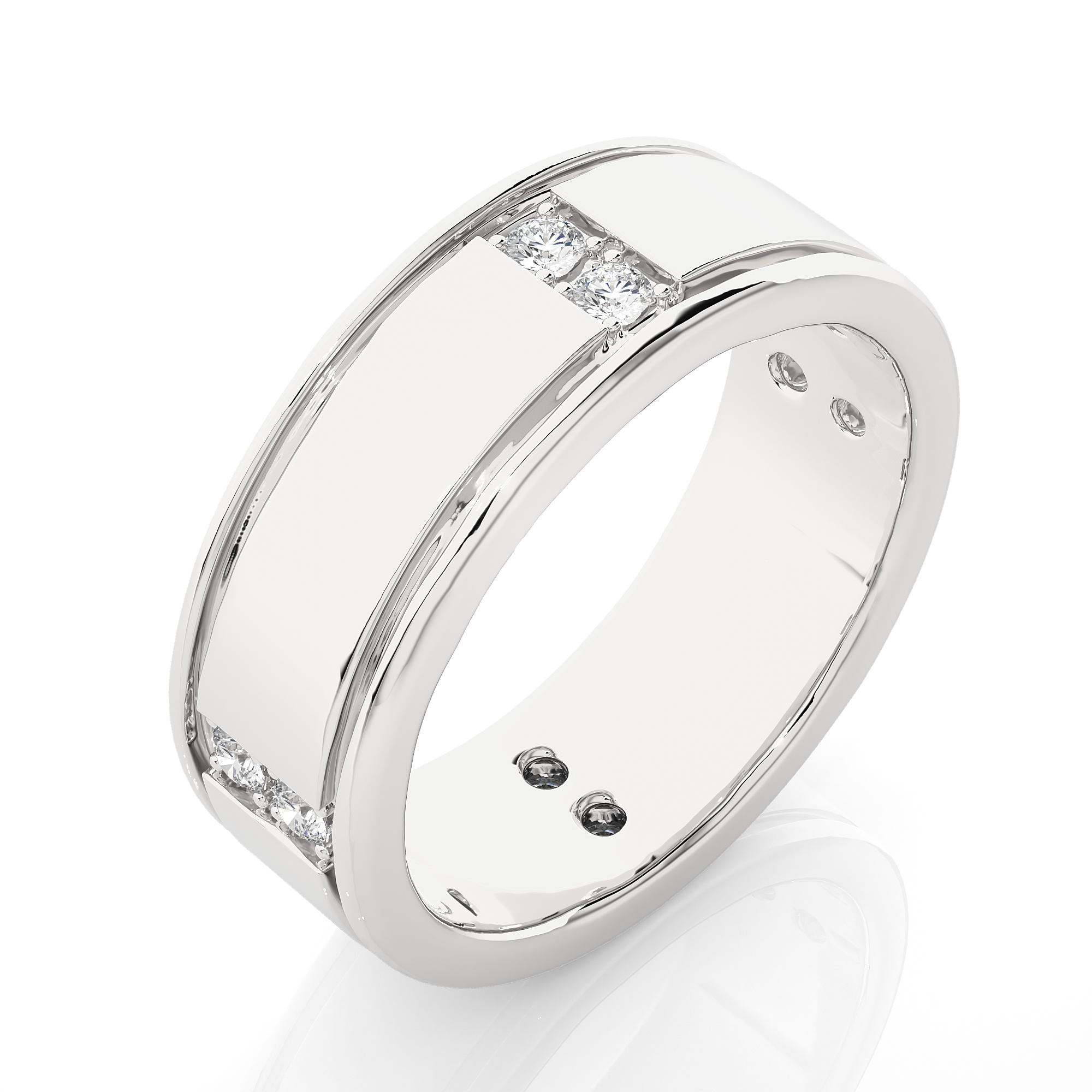 Men’s Gold Lab Diamond Classic Wedding Band