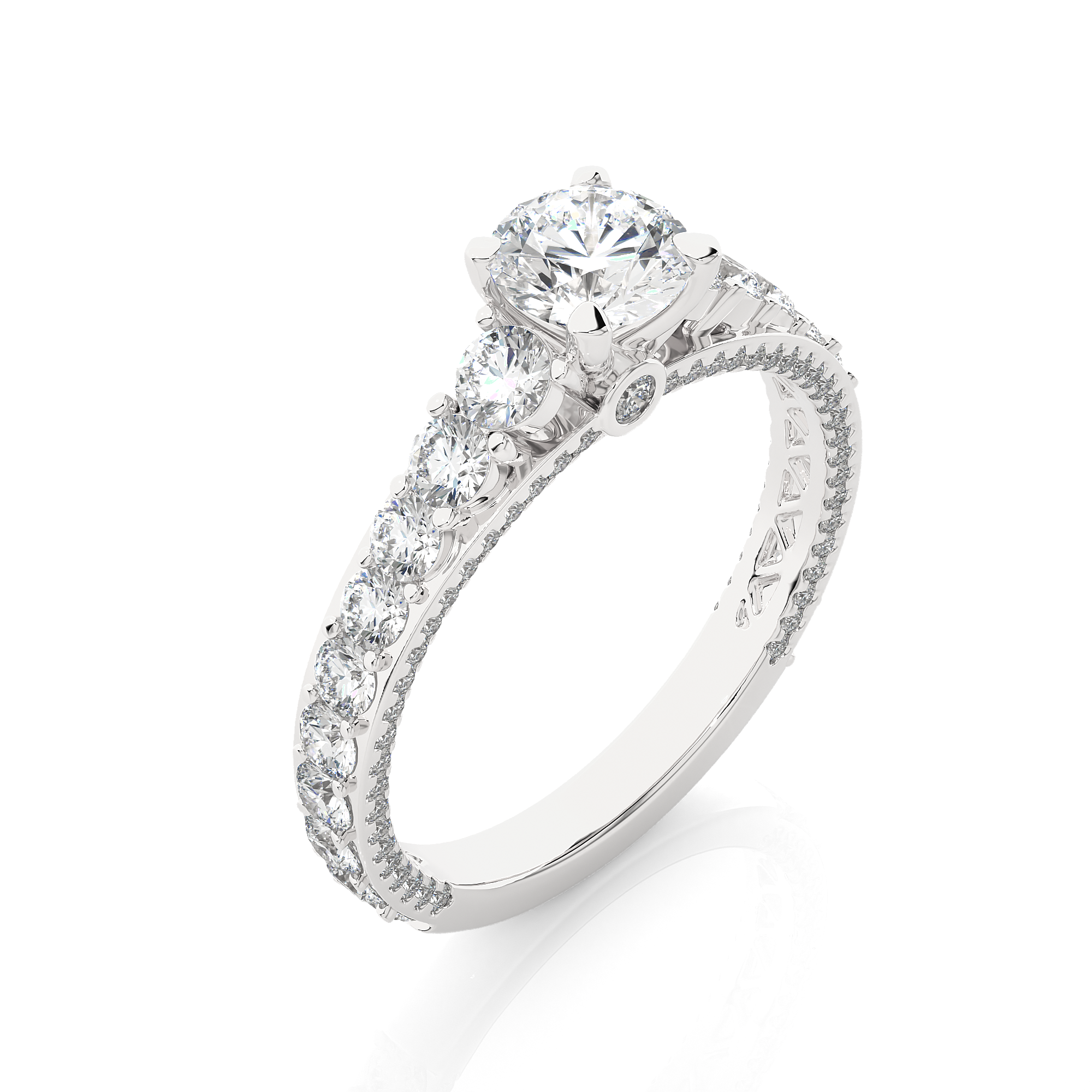 Round Cut Lab Grown Diamond Engagement Ring