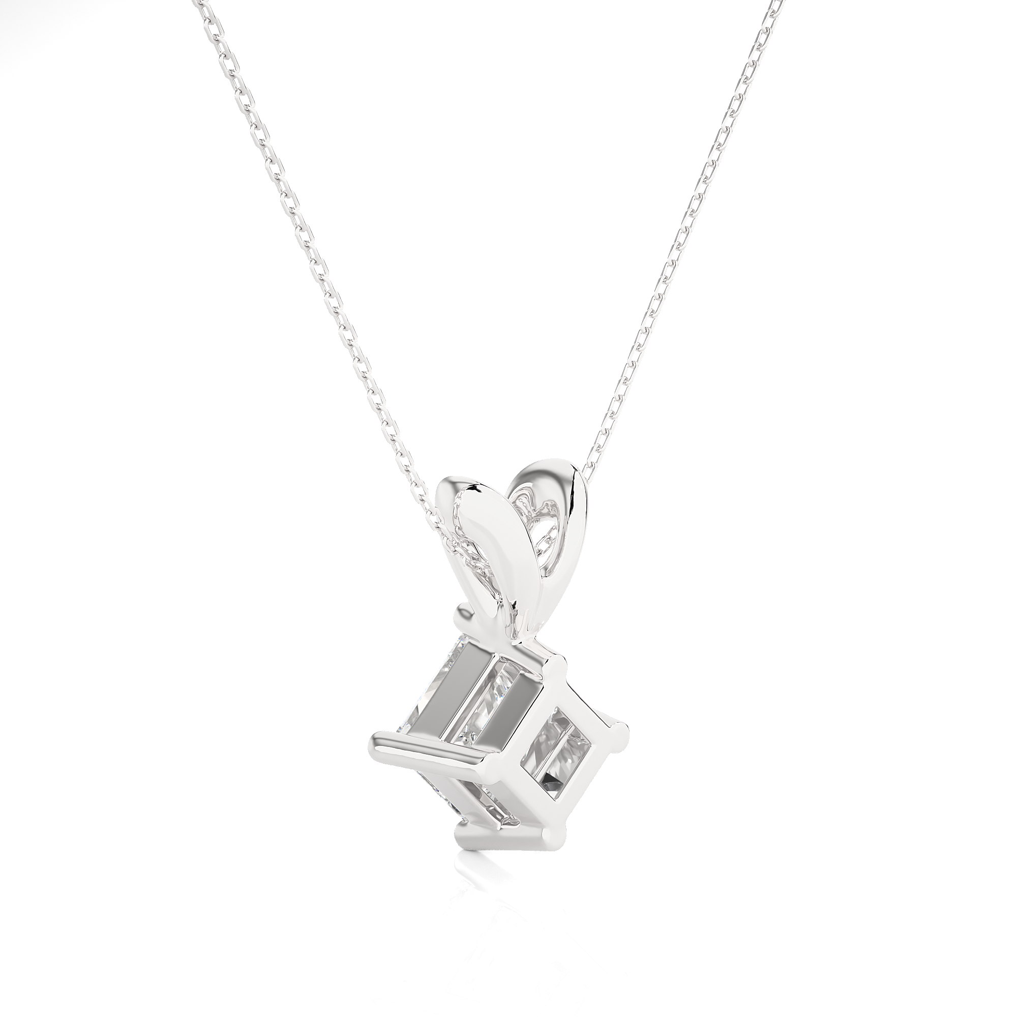 Princess Cut Lab Grown Diamond Solitaire Necklace
