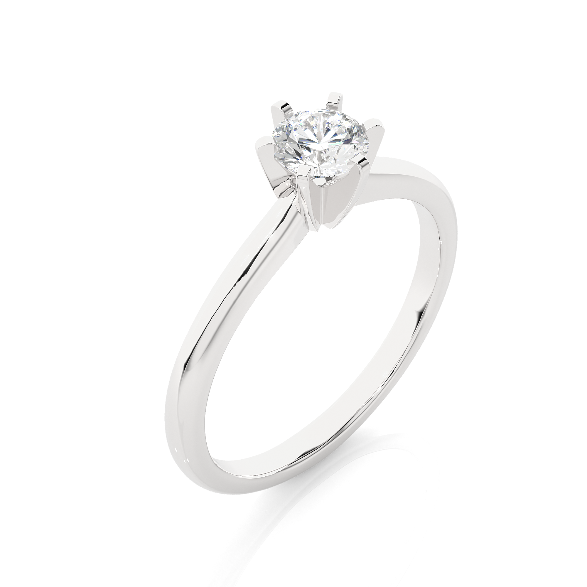 Round Cut Lab Grown Diamond Solitaire Engagement Ring