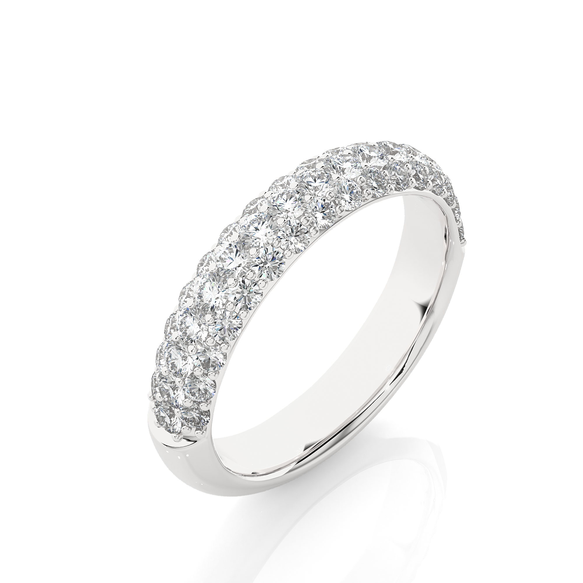 Multi Row Lab Grown Diamond Wide Band