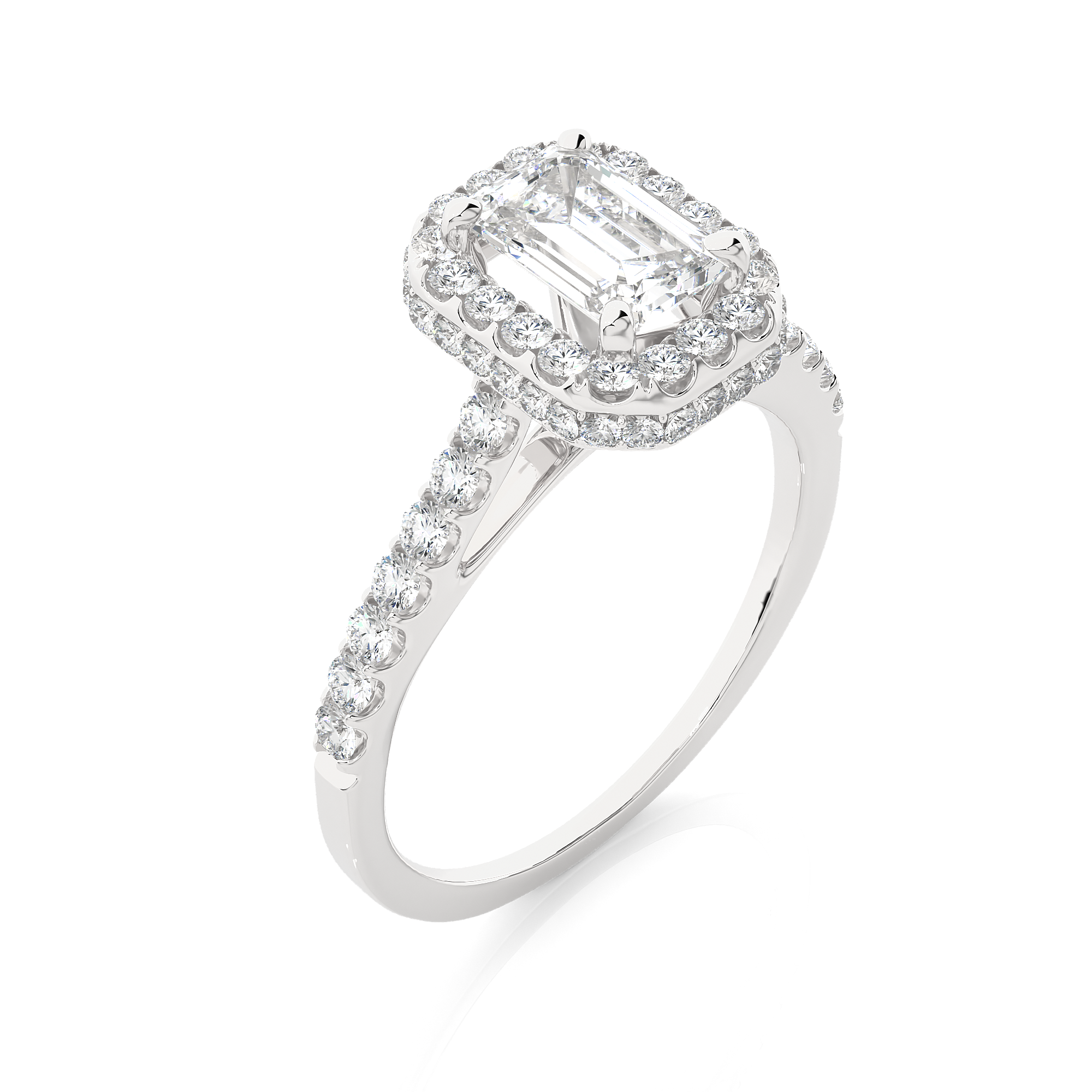 Emerald Cut Lab Grown Diamond Engagement Ring