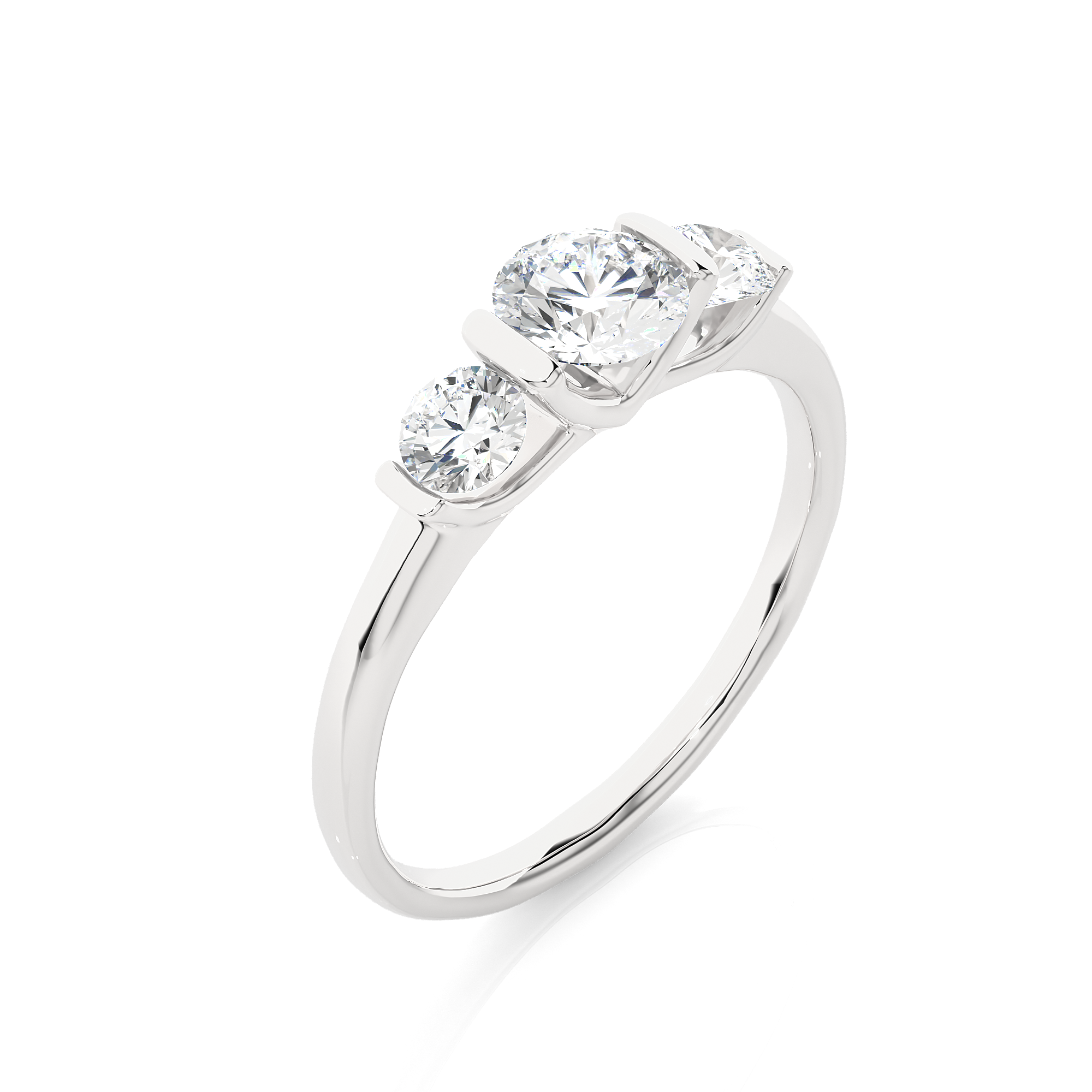 Lab Grown Diamond Three Stone Engagement Ring