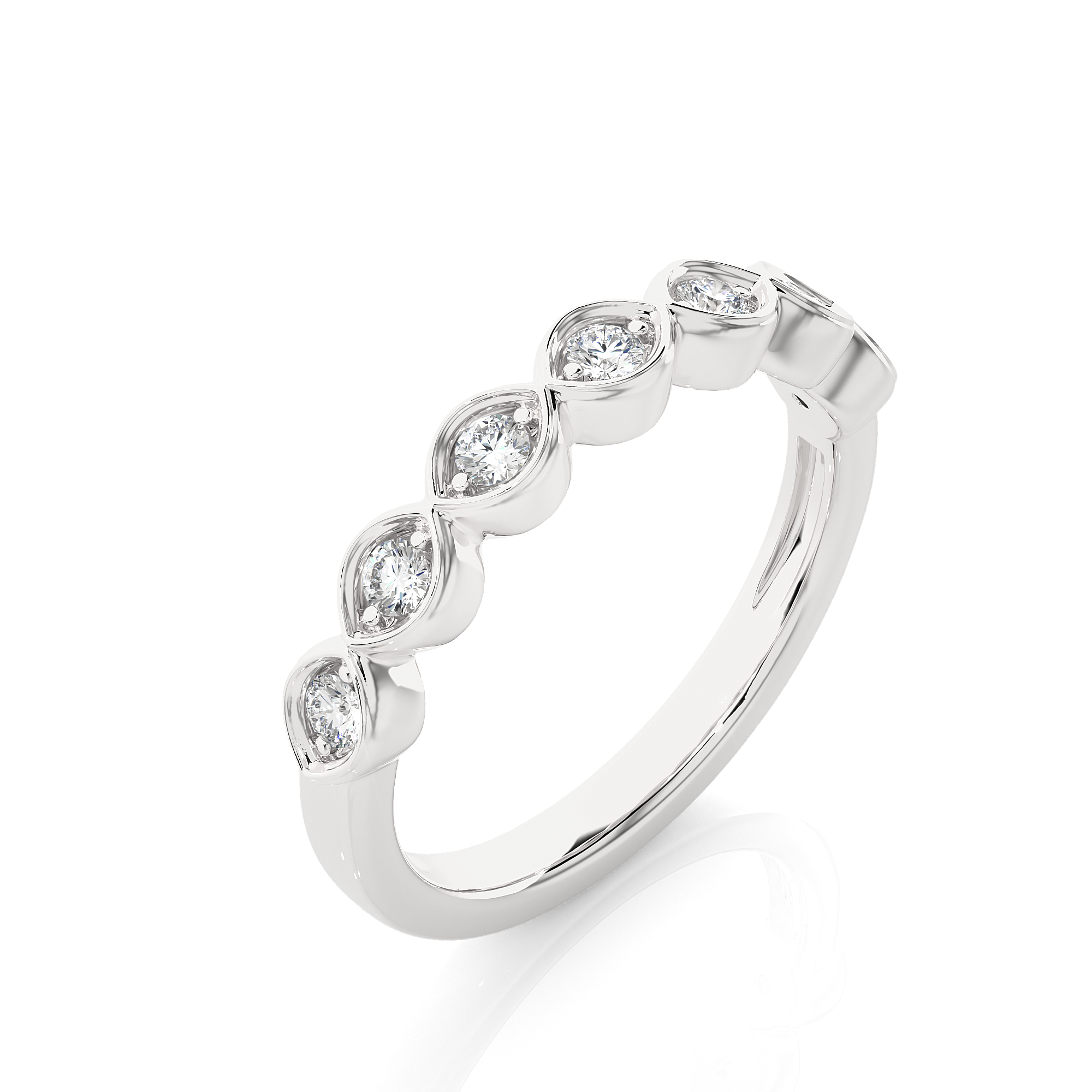 Bezel Set Lab Grown Diamond Half Eternity Ring