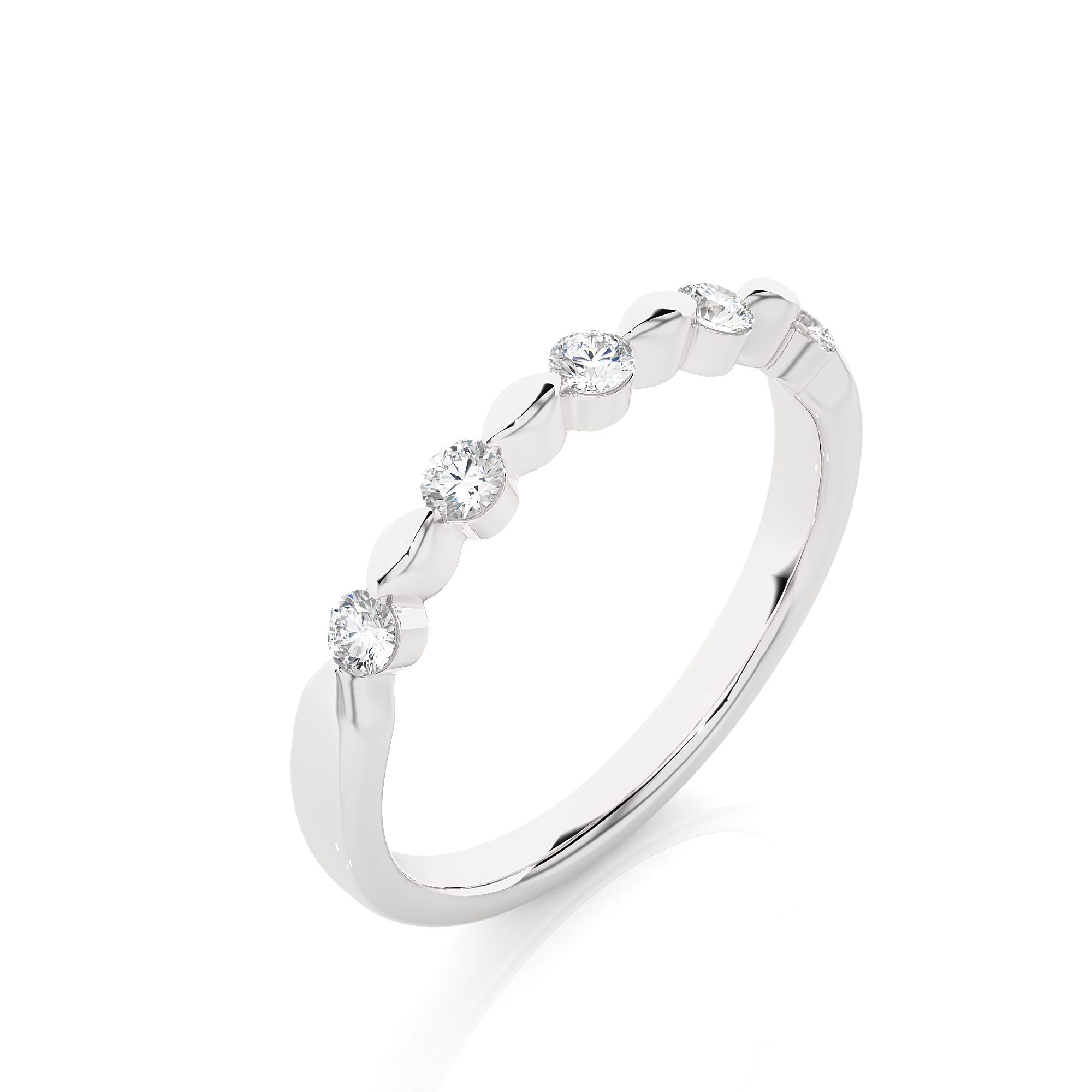 Round Cut Diamond Half Eternity Ring
